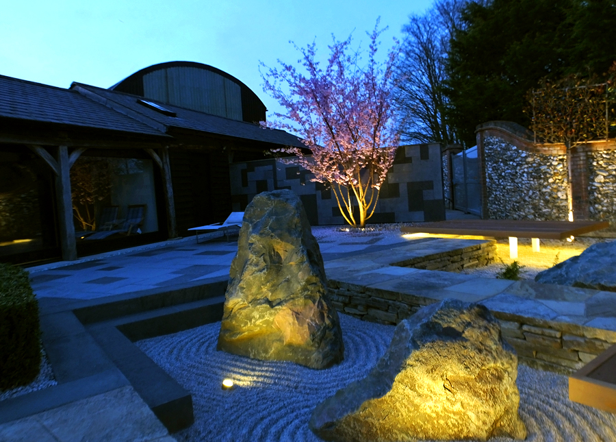 japanese garden at night