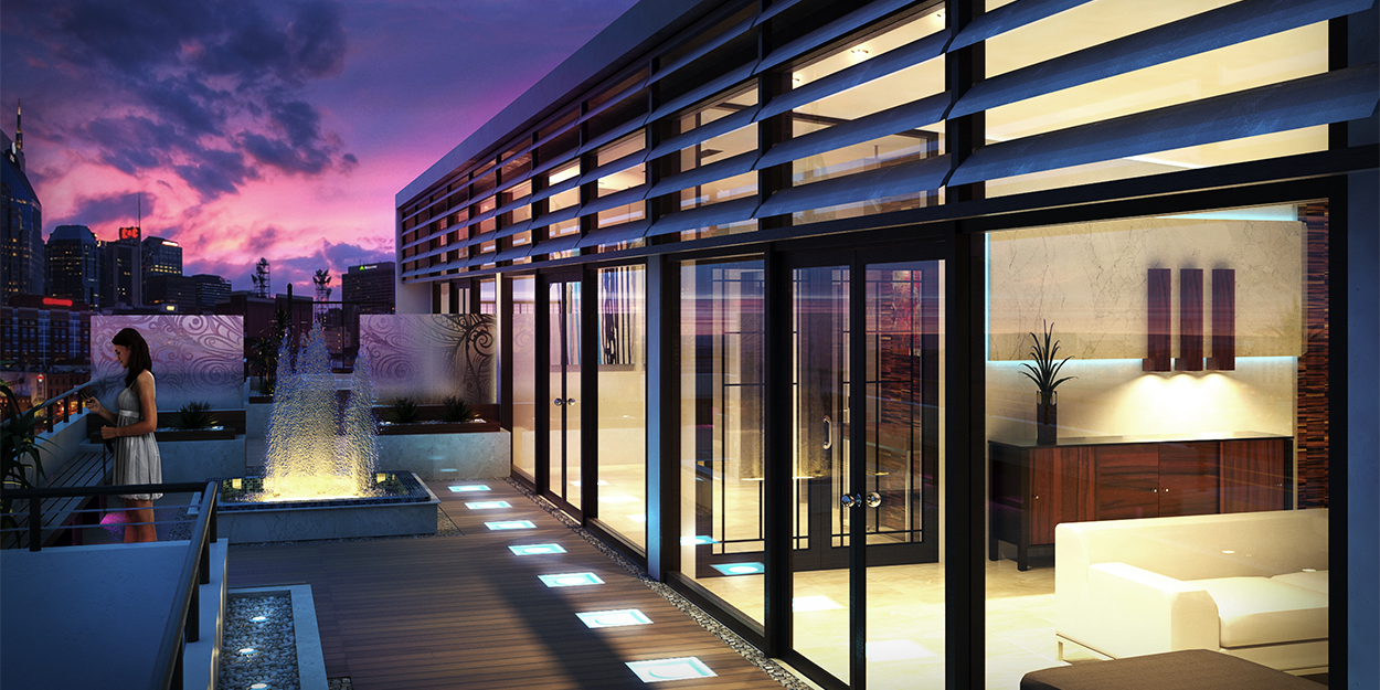 View of Private Penthouse | NB Design Group, Inc | Archinect