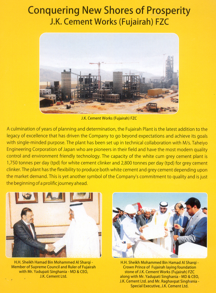 JK Cement Ltd. Manufacturing units in Fujairah UAE. - Architizer