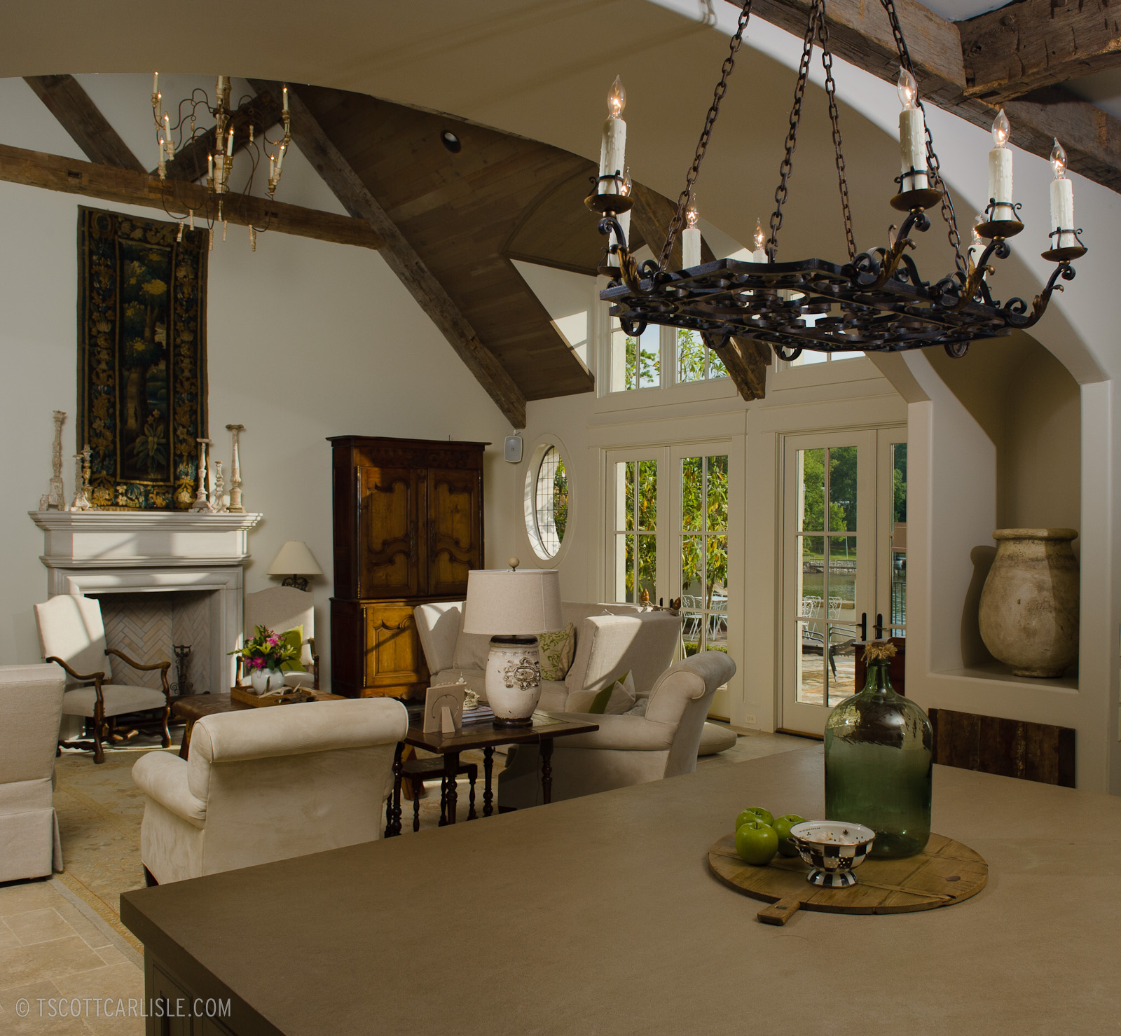 French Provincial Lake House by Christopher Architecture and Interiors