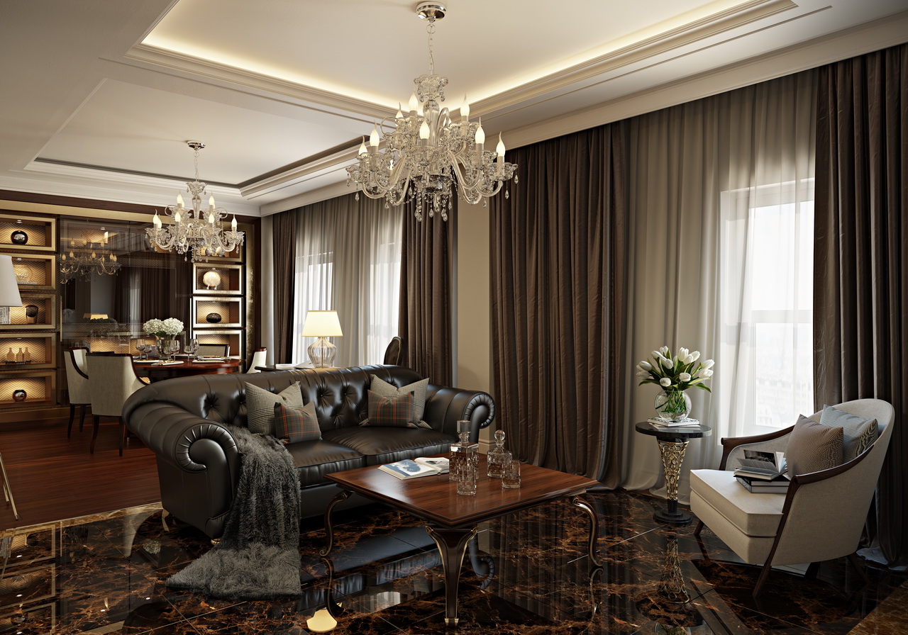 Elegant living room: 3d visualization by Archicgi - Architizer