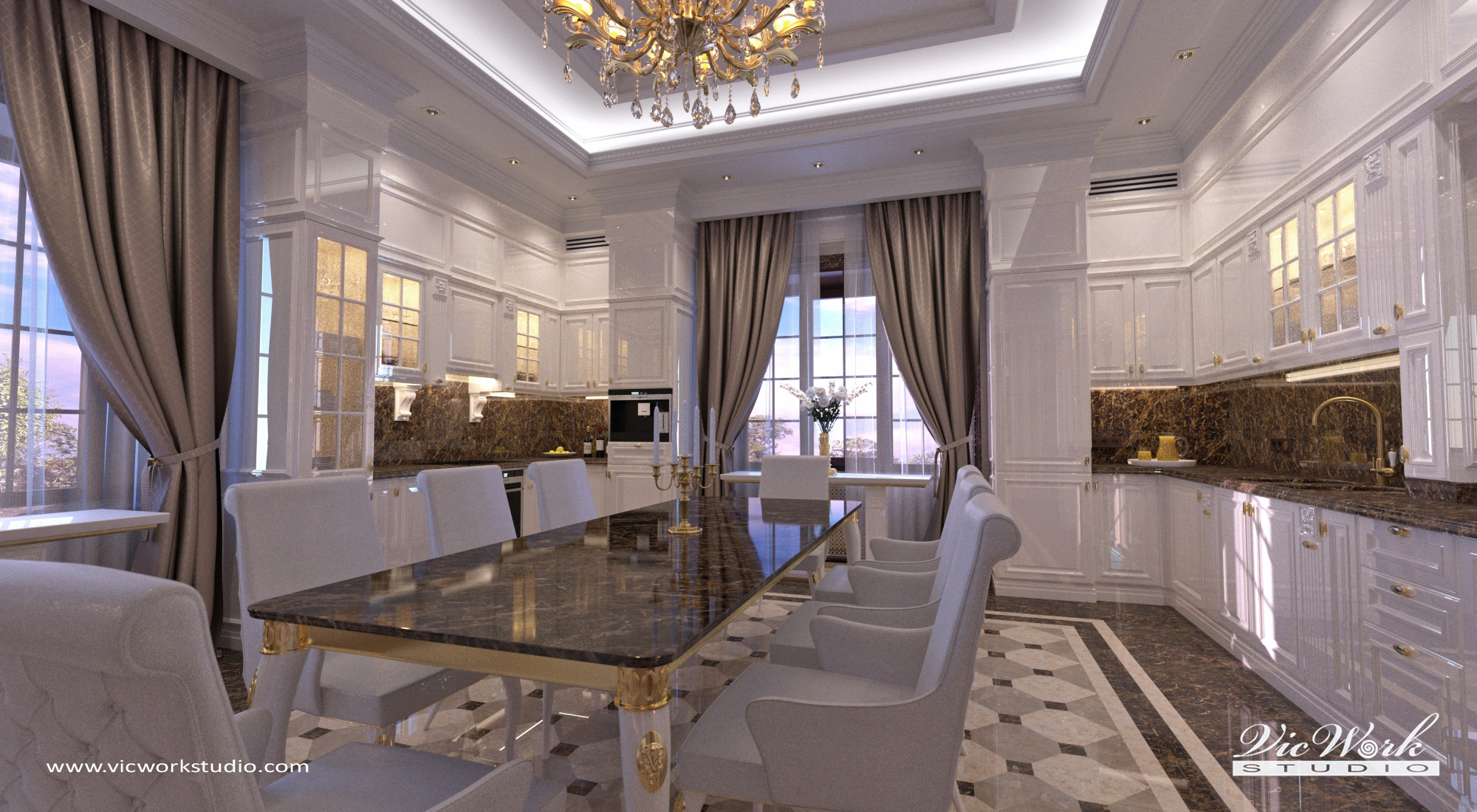 Dining room interior in the H Residense. by VICWORK STUDIO - Architizer