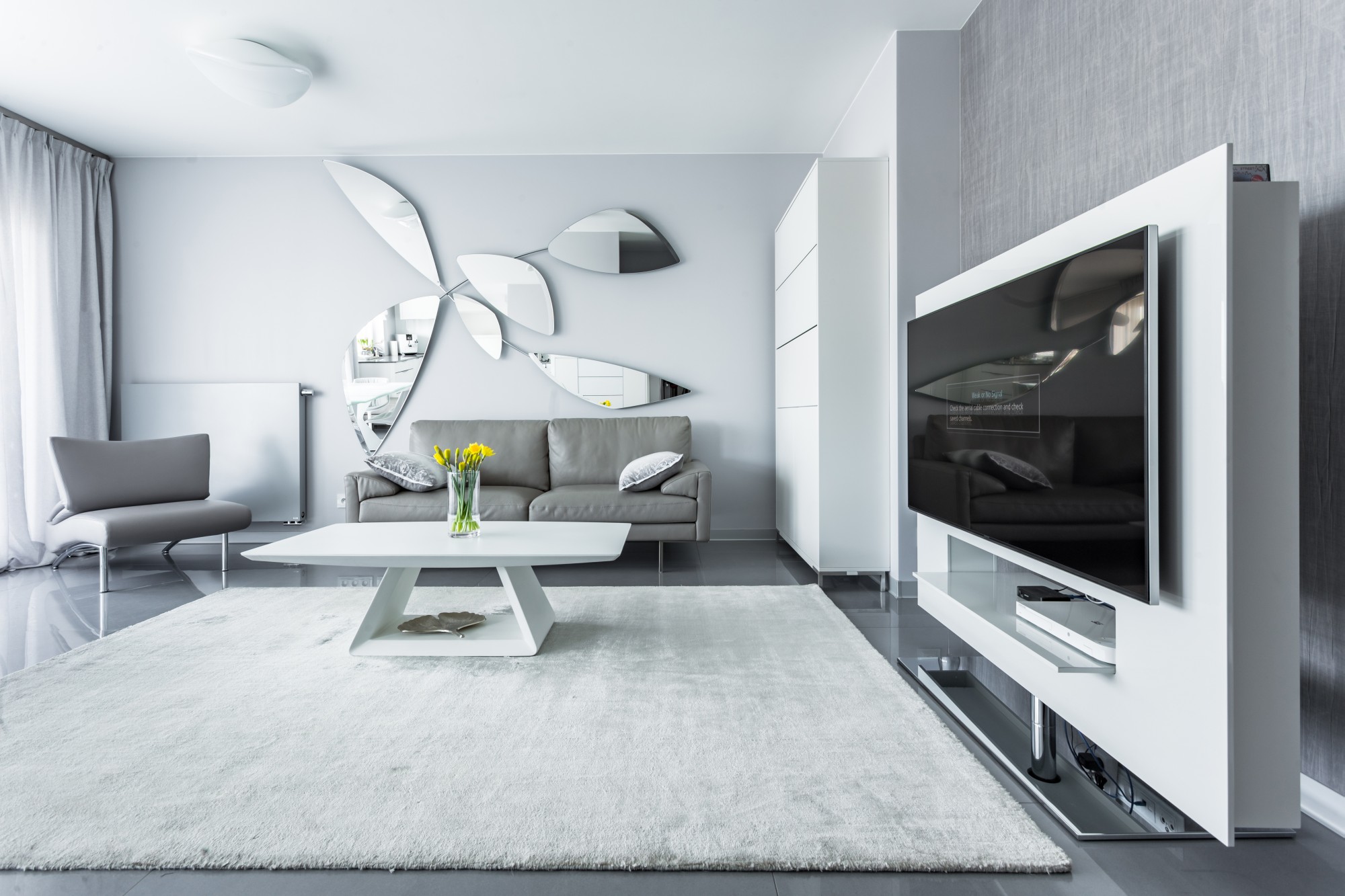 Apartment in white & gray by Interio Design - Architizer