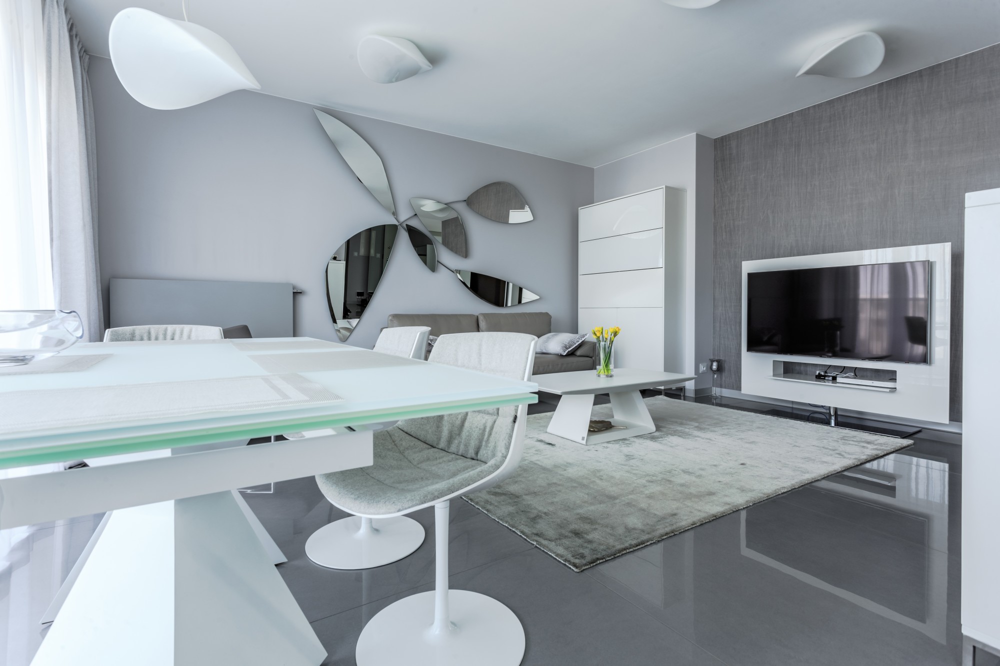 Apartment in white & gray by Interio Design - Architizer