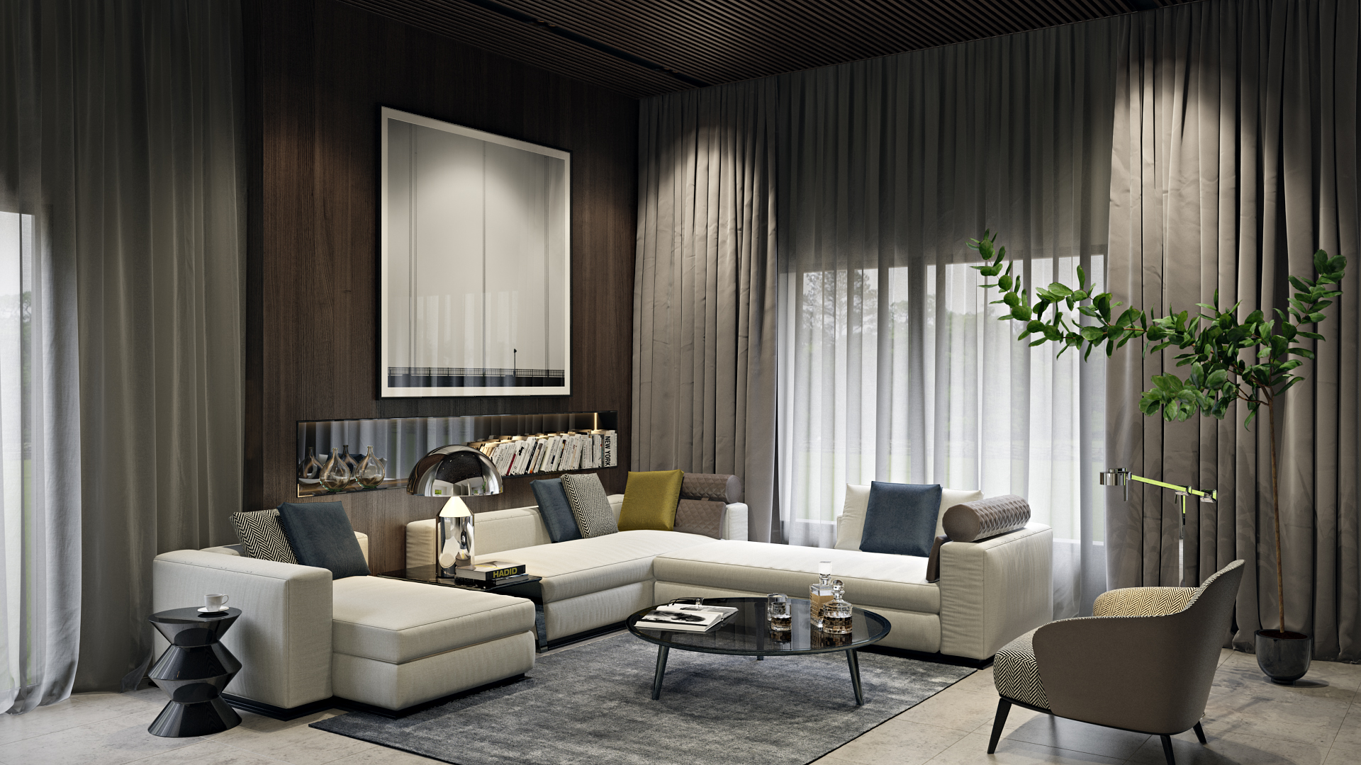 Livingroom 3D illustration for Dallas project by Archicgi - Architizer