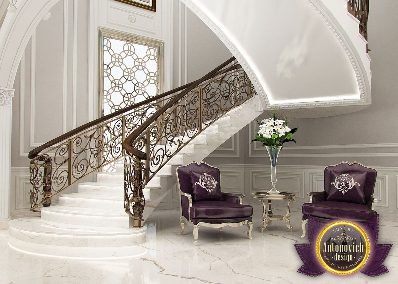 Staircase In The Interior From Luxury Antonovich Design On Architizer