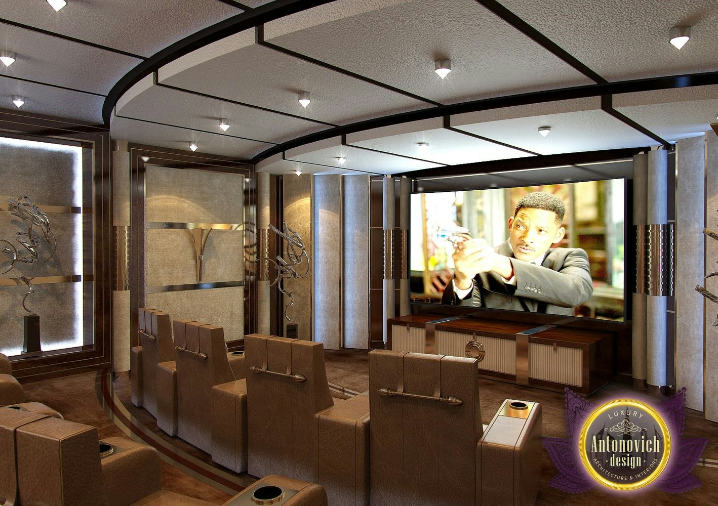 Cinema home Interior from Luxury Antonovich Design - Architizer