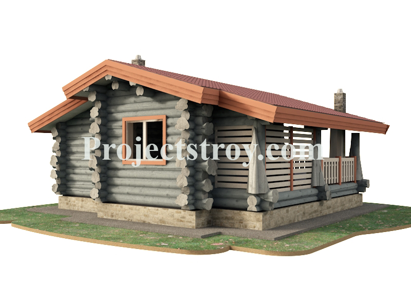 Log cabin of large diameter logs by Projectstroy drawings log cabins
