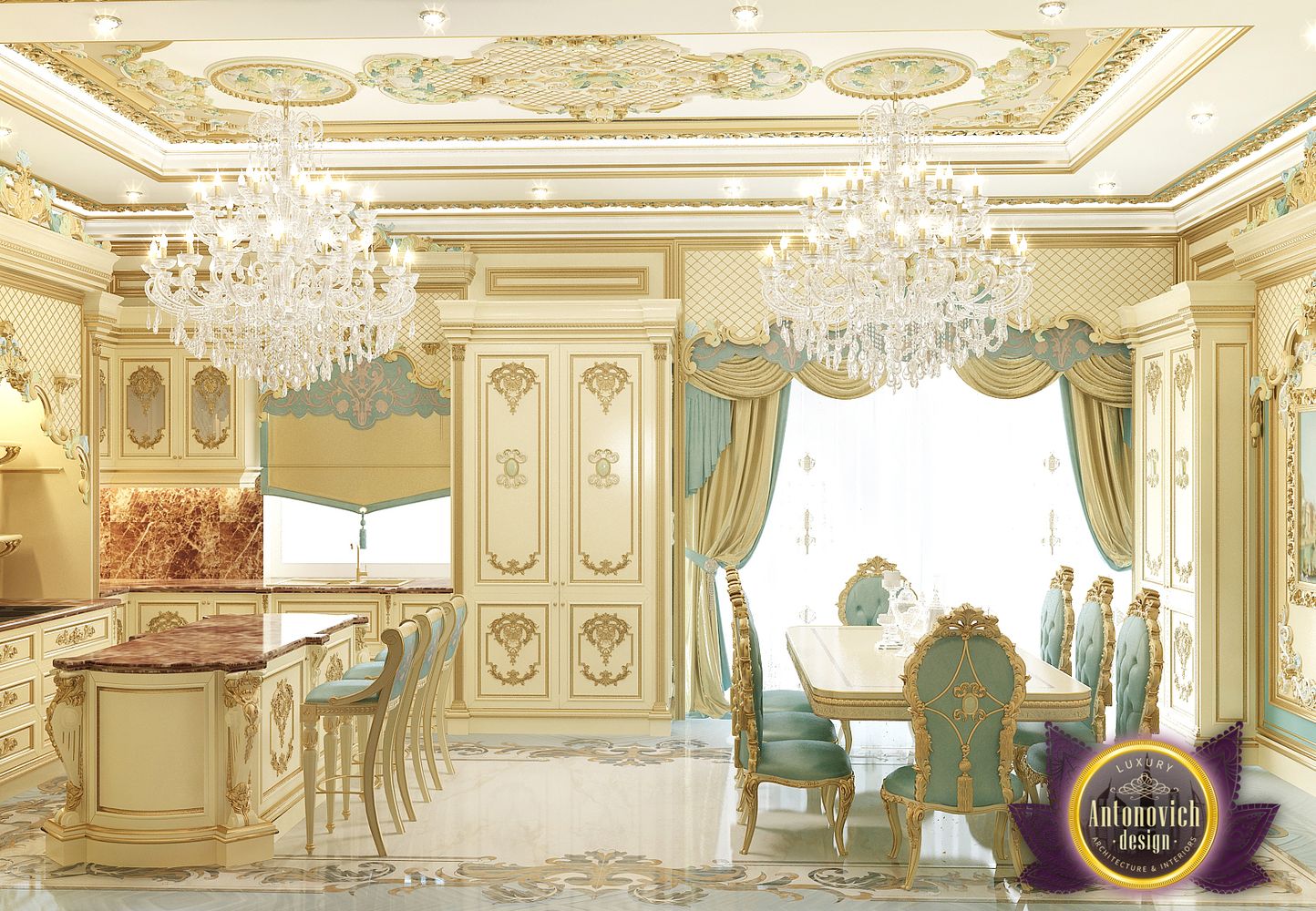 Kitchen interior design in classic style from Luxury Antonovich Design ...