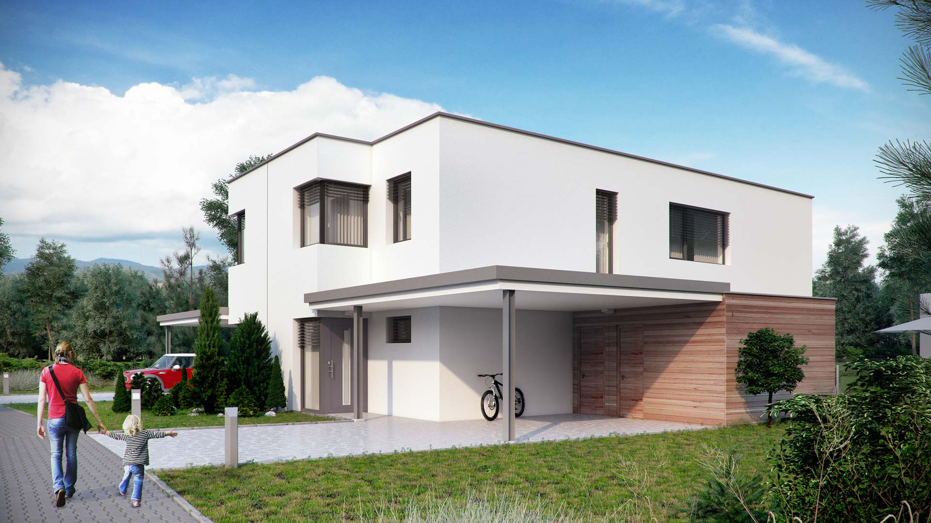 Stylish twin house real estate in Austria by Viscato Architizer