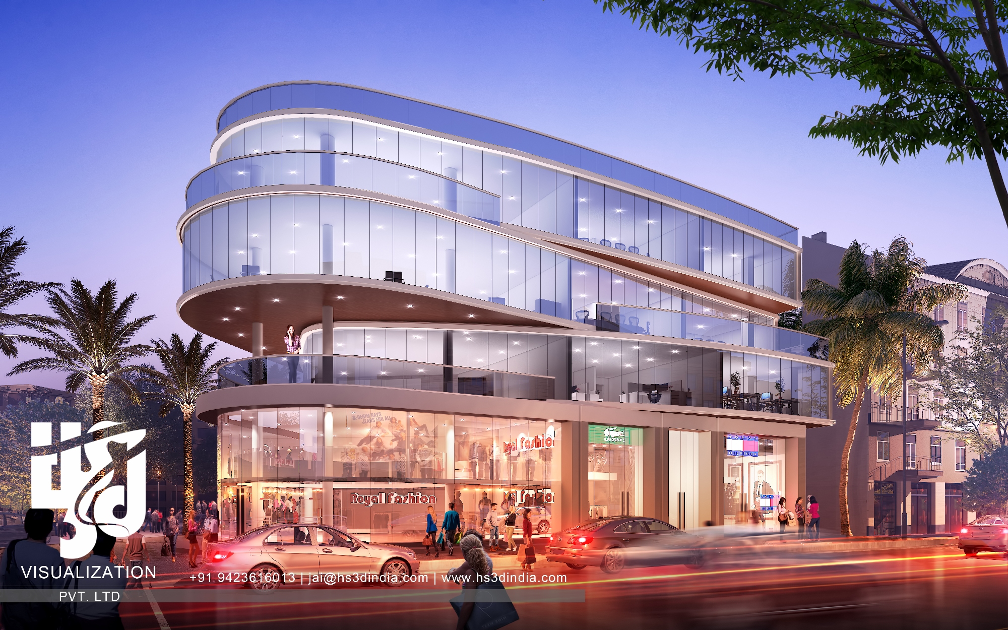 COMMERCIAL EXTERIOR NIGHT RENDERING BY HS 3D INDIA by HS3D ...