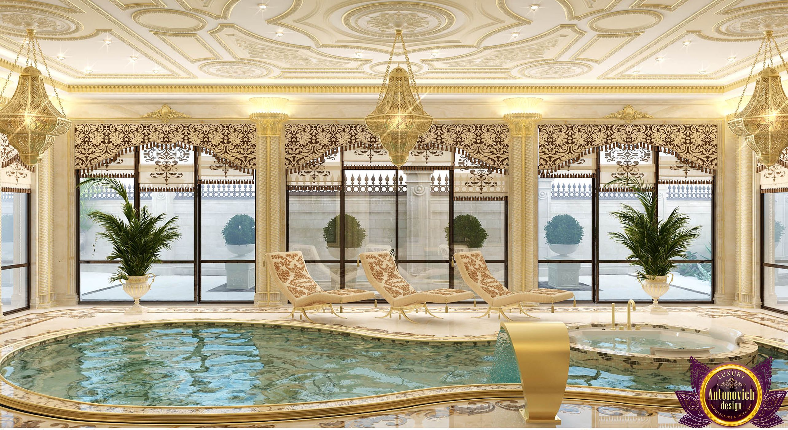 Luxurious pool design from Katrina Antonovich by LUXURY ANTONOVICH ...