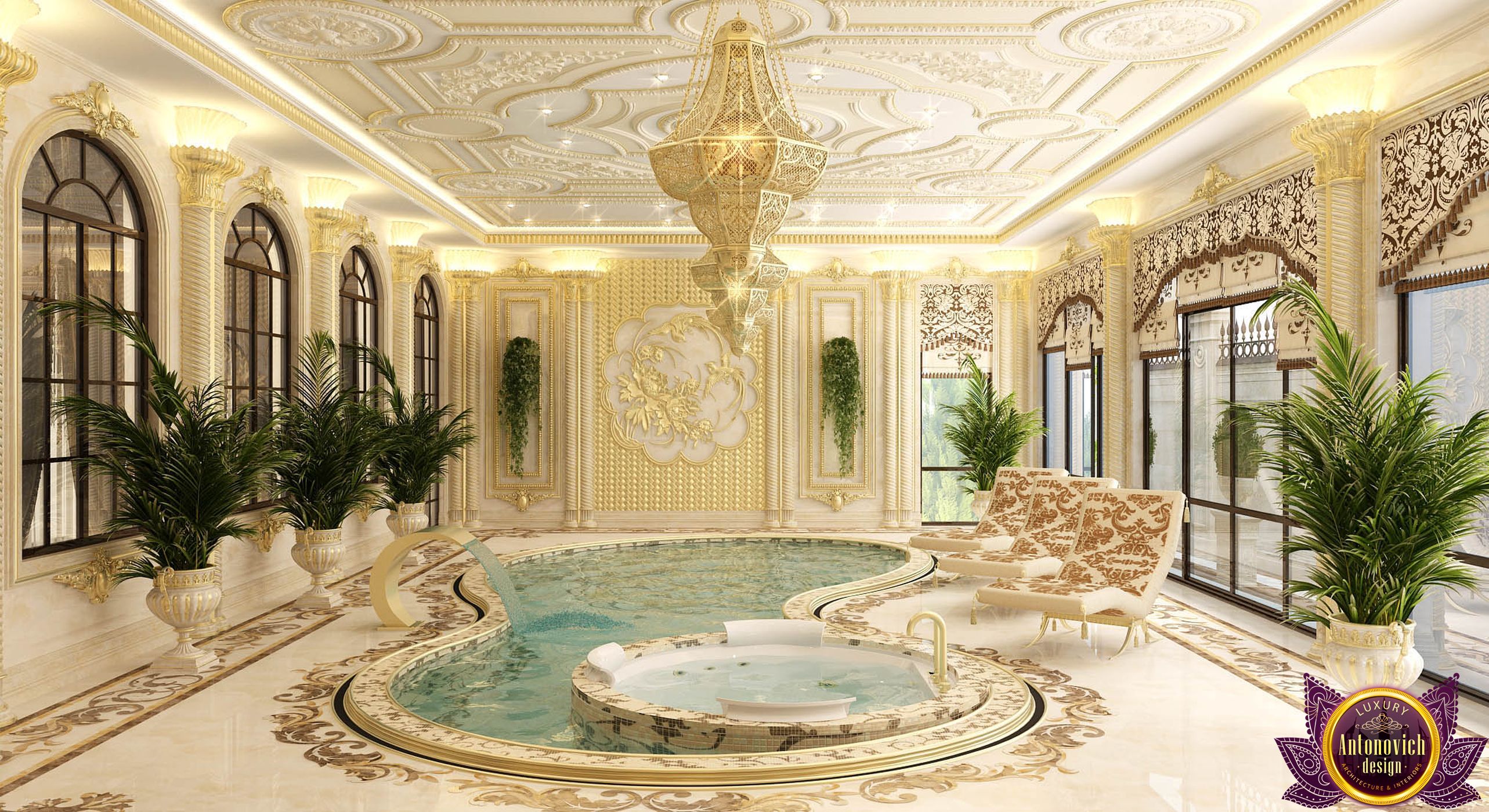 Luxurious pool design from Katrina Antonovich by LUXURY ANTONOVICH ...