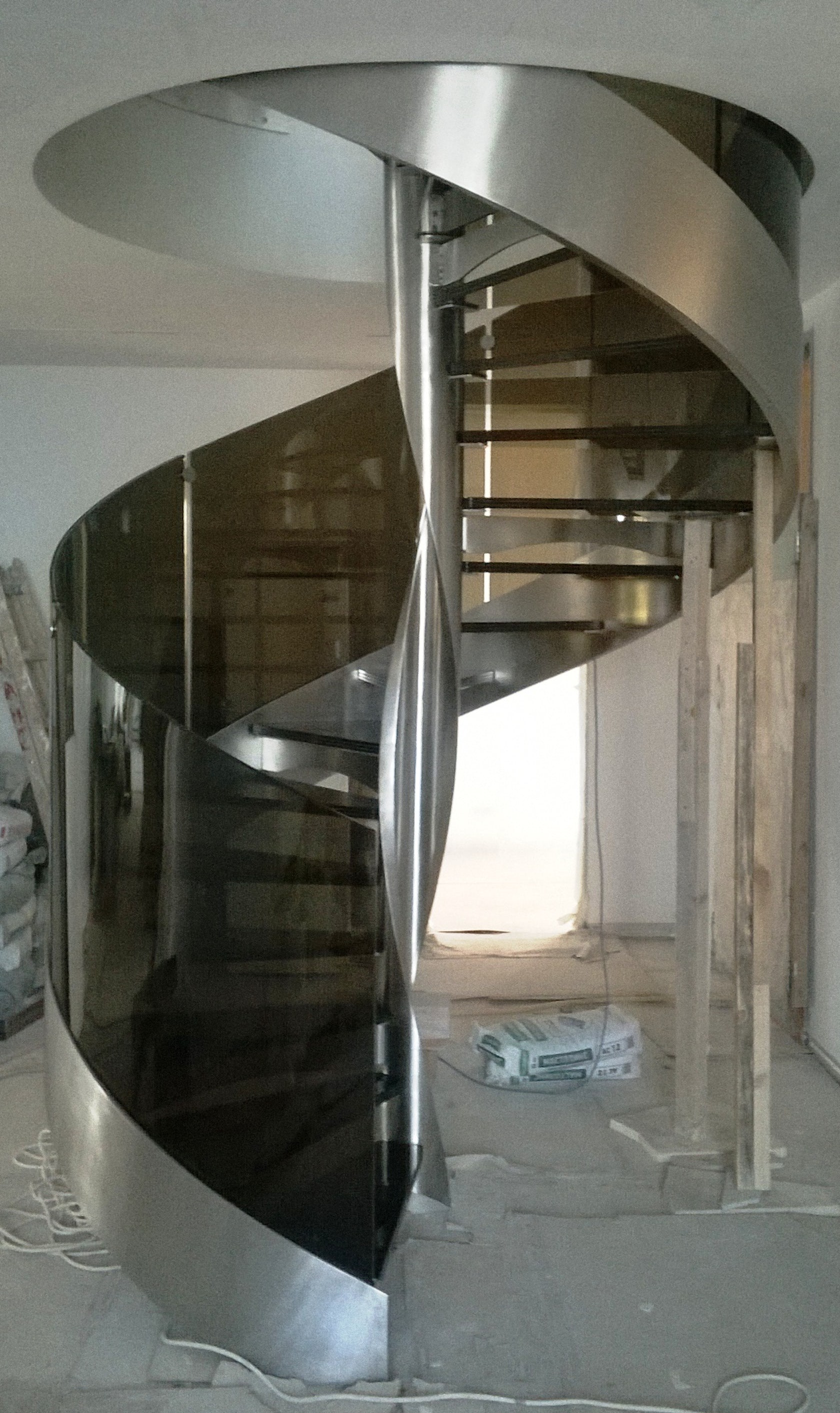 Stunning Shining Glass Spiral Staircase Architizer