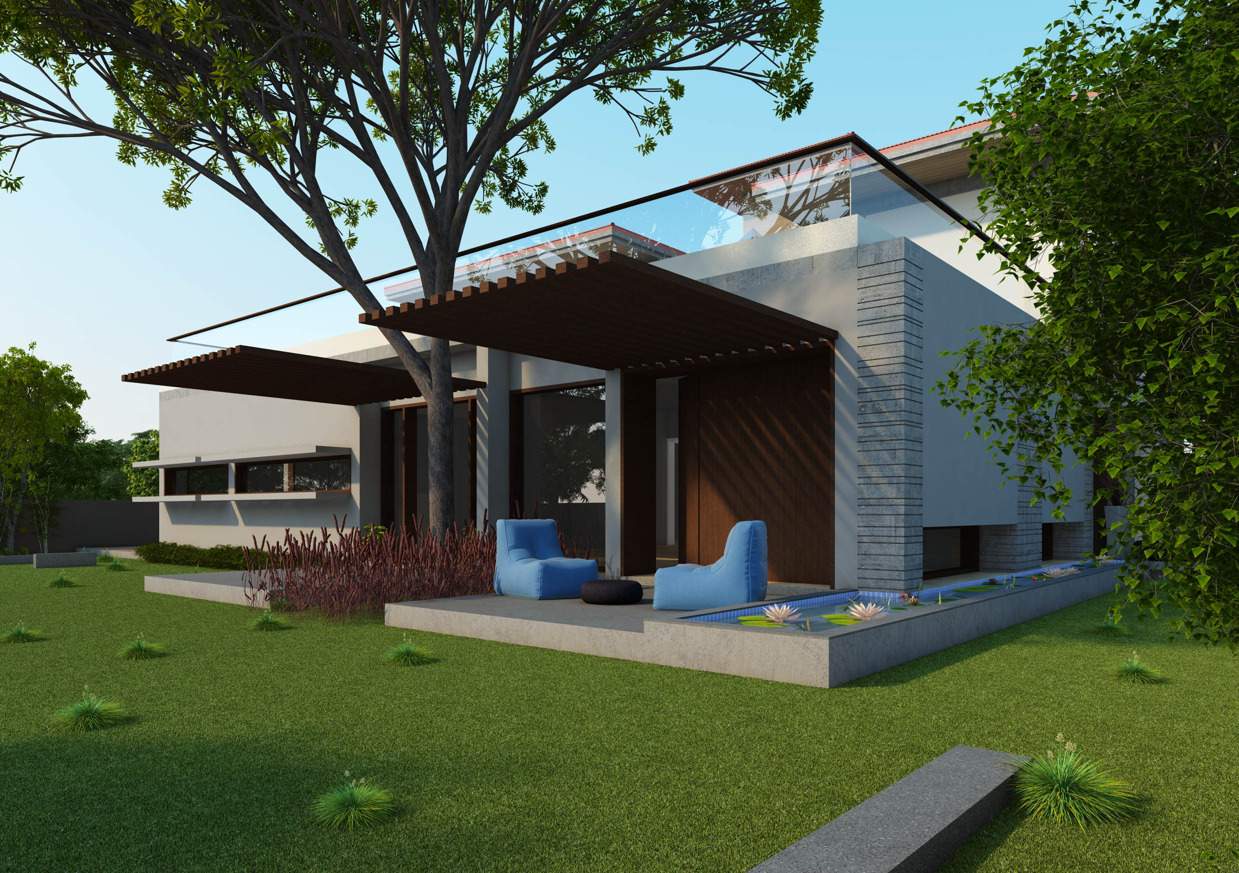 Architecture Roof house, Baroda Project Done By VhDesignsStudio by VH