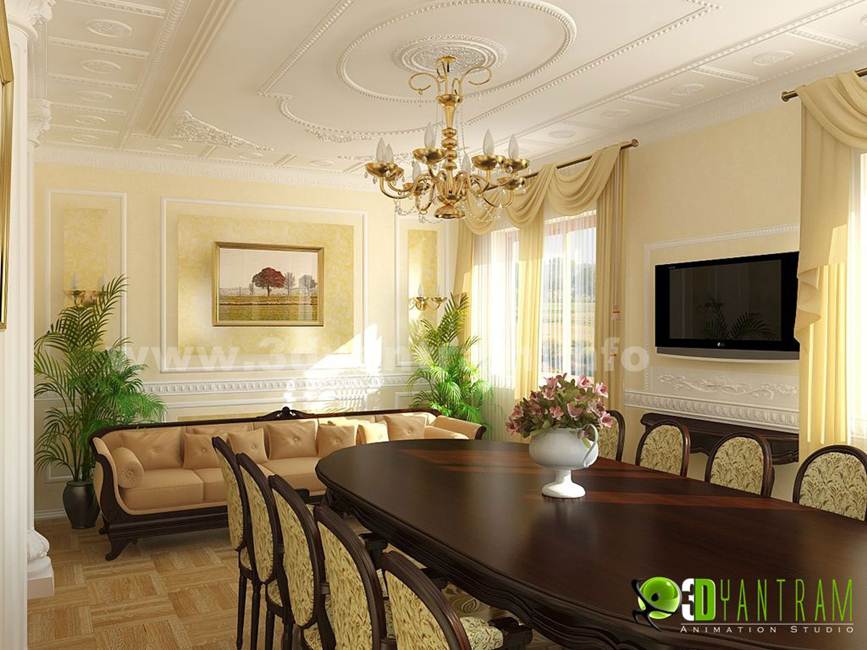 Gorgeous Modern 3D Classic Dining Room Design View by Yantram ...