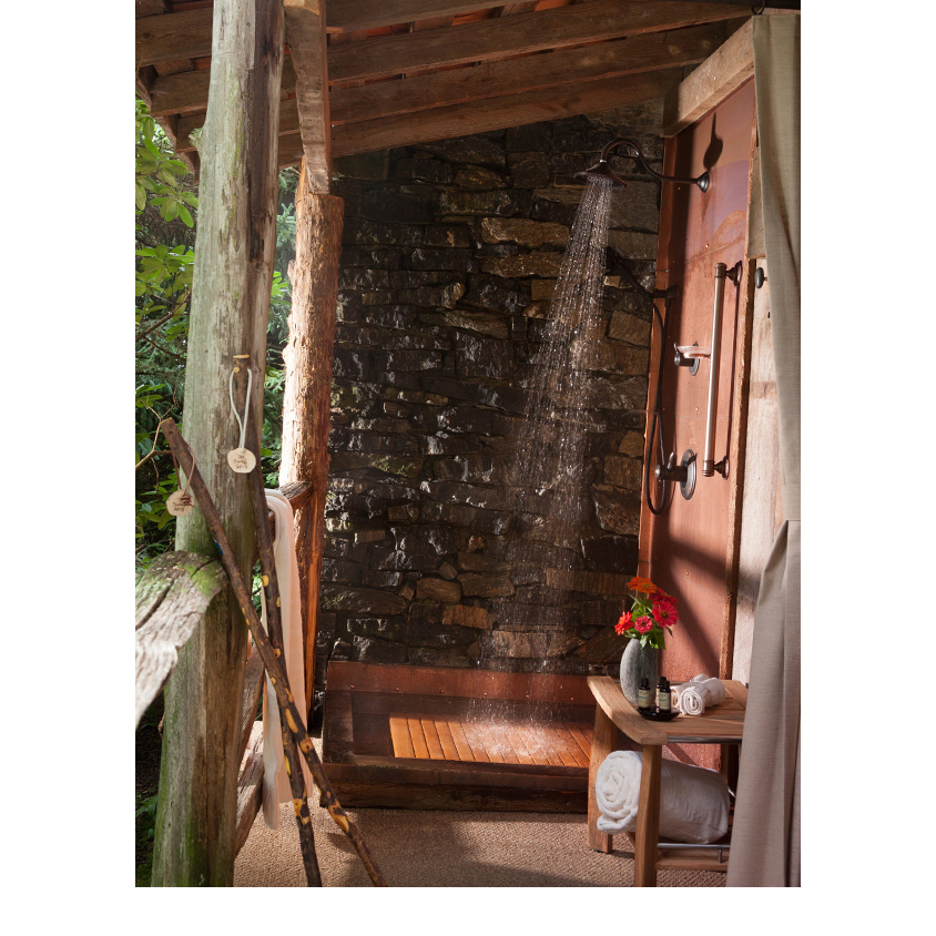 Copper Shower Pan with Copper Wall Panels from Diamond Spas Architizer