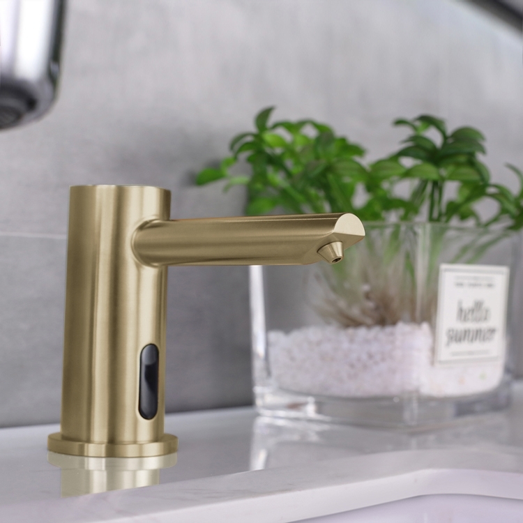 Solo Brushed Gold Touchless Motion Activated Sink Faucet and Soap