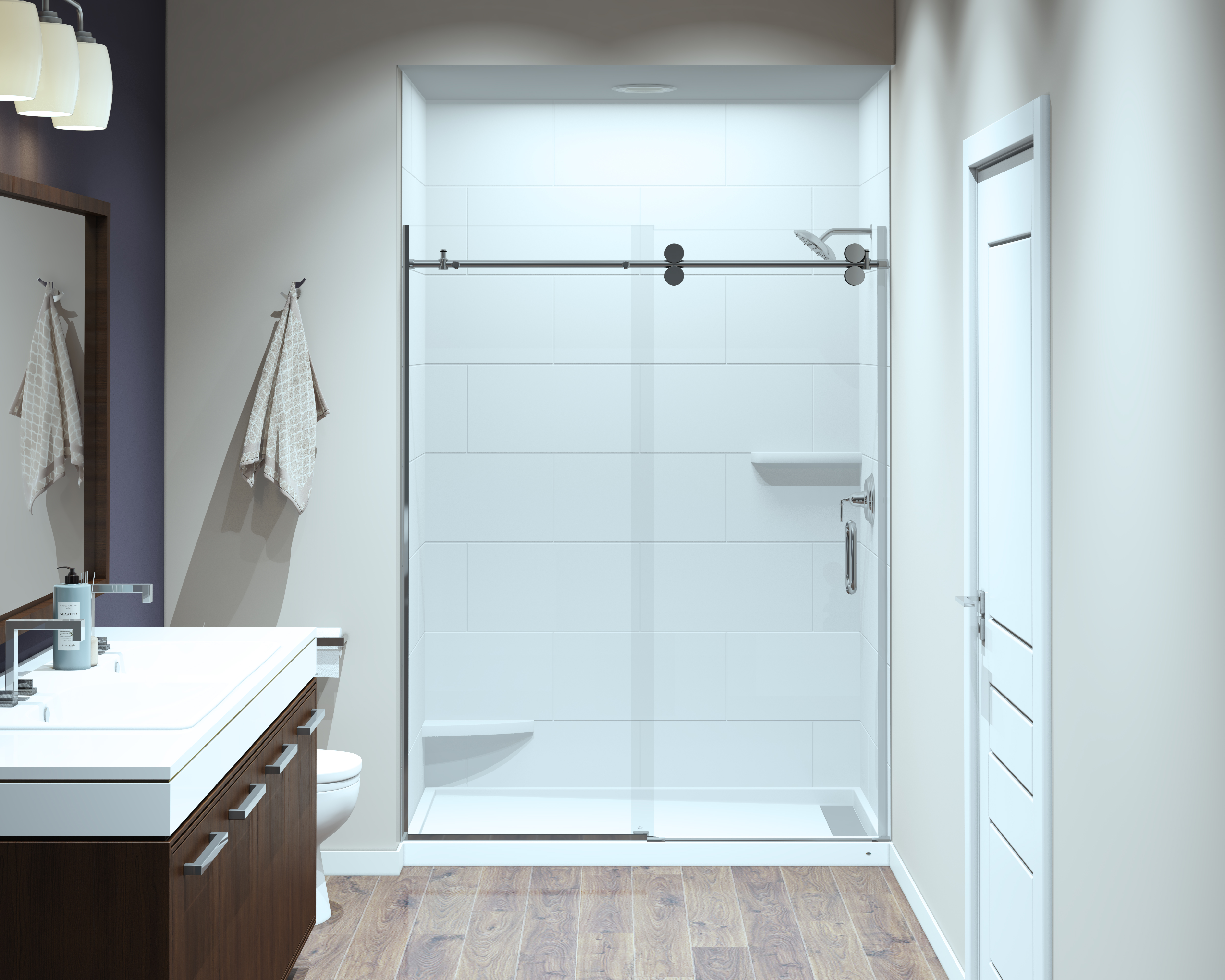 Napoli Sliding Barn Shower Door from Mincey Marble Architizer