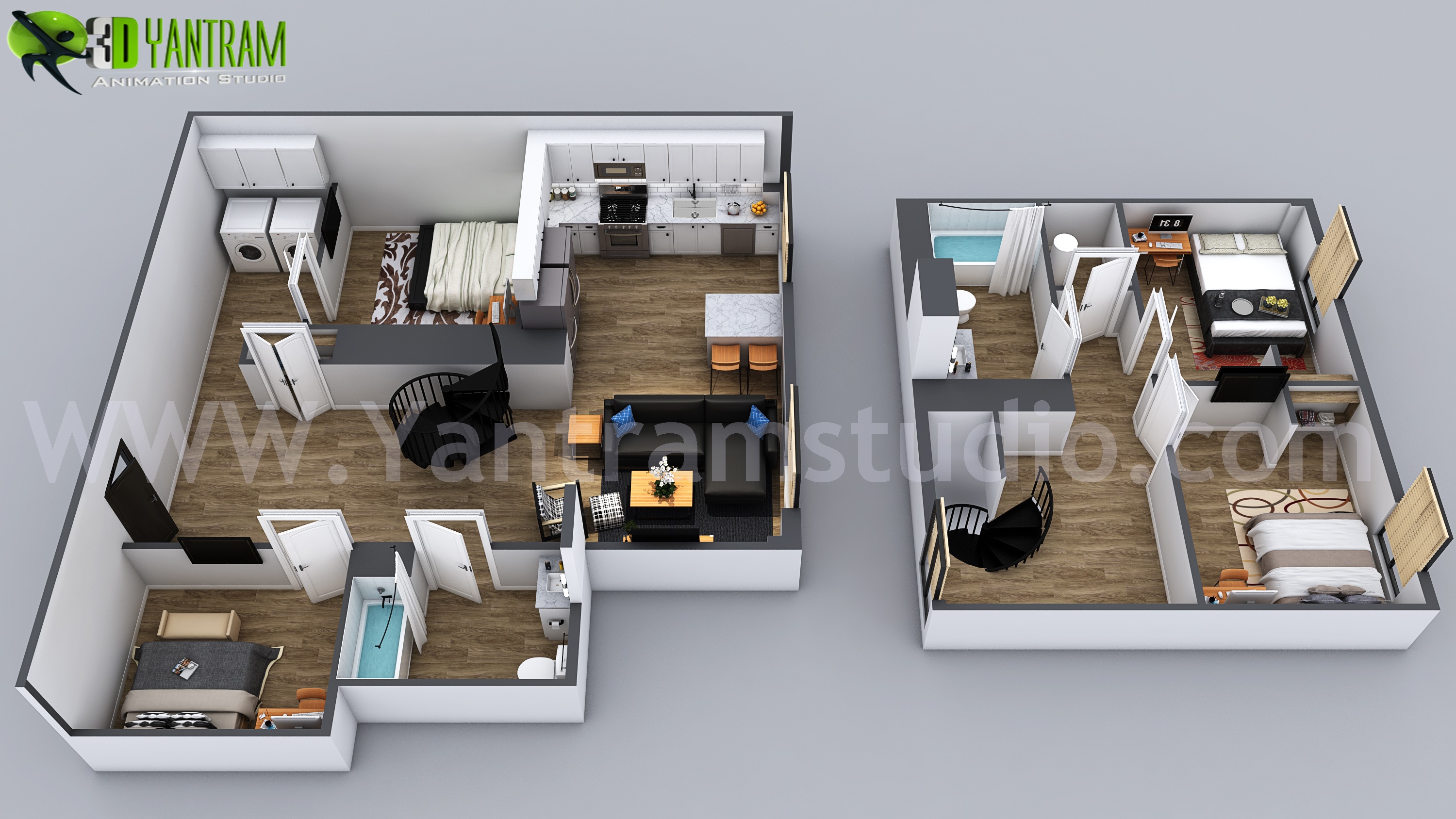 modern small house plans 3d