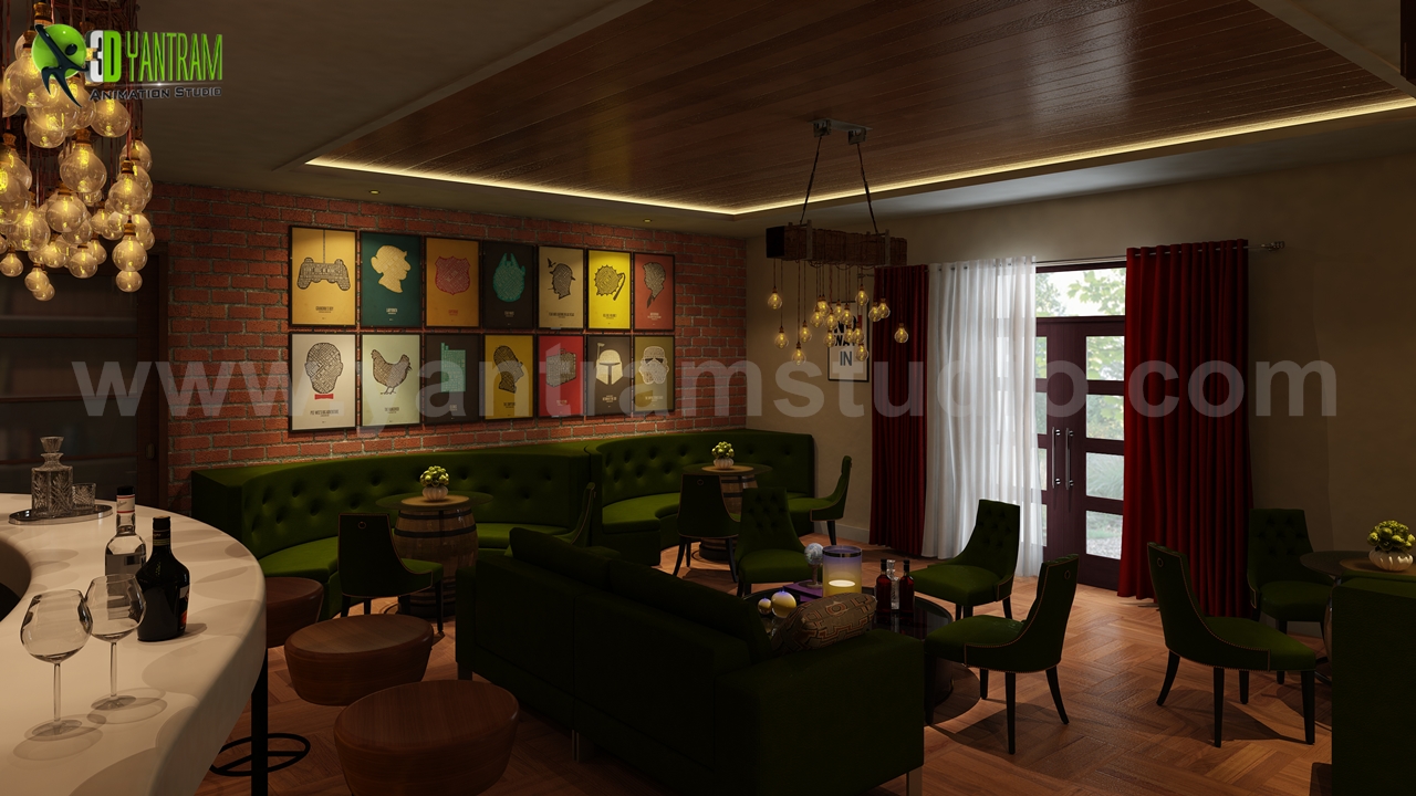 Bar Restaurant Interior Design By Yantram 3d Interior