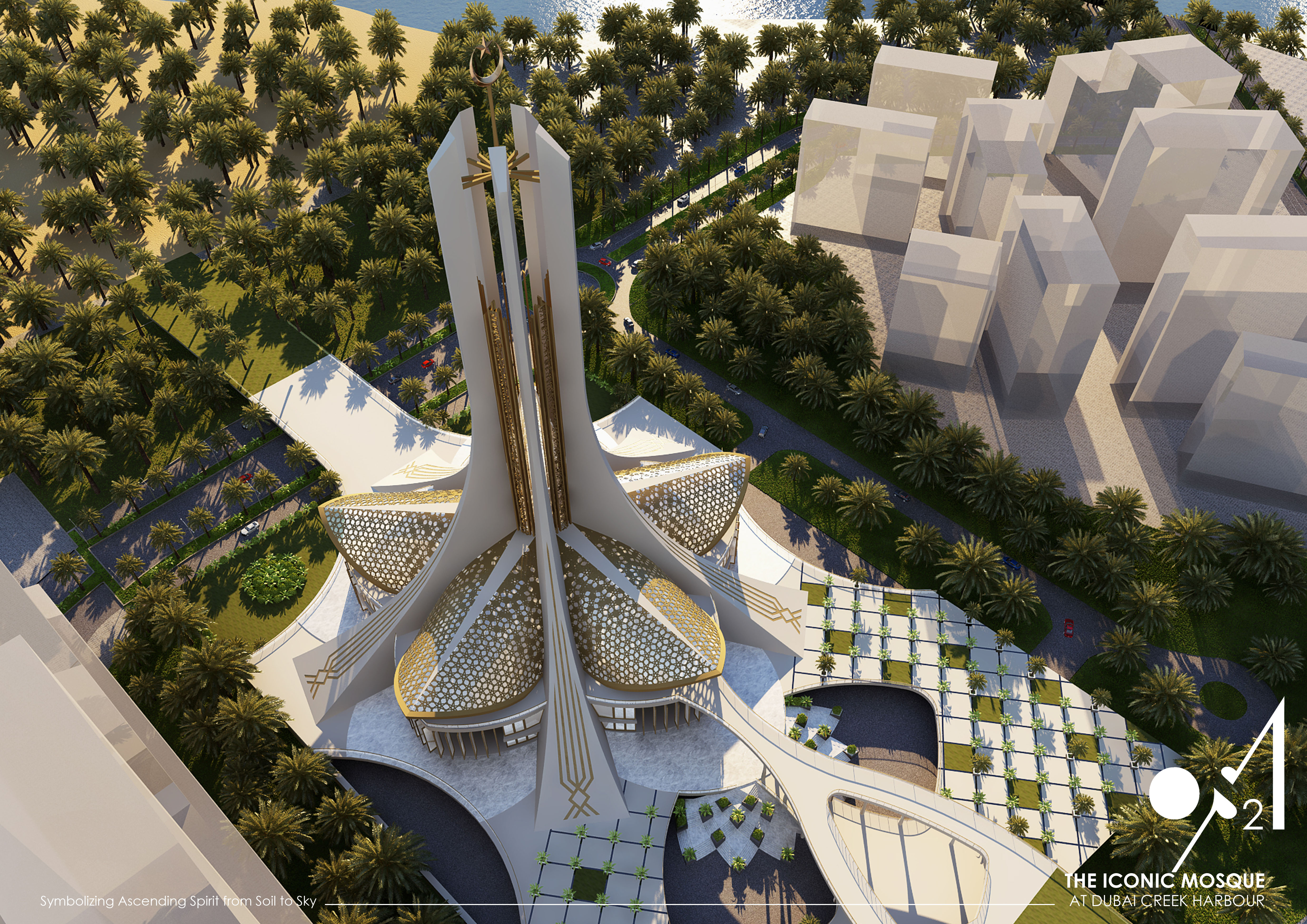 Idea 2606715 Iconic Mosque At Dubai Creek Harbor By Os2 Architects In