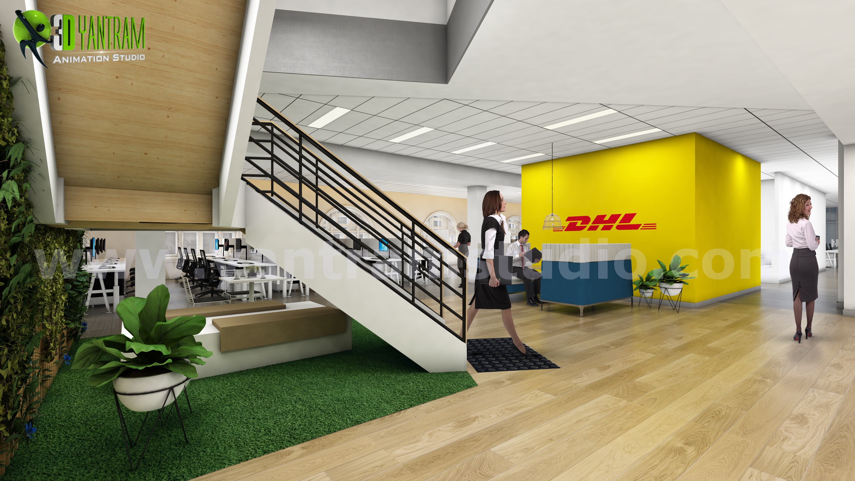 3d Walkthrough Visualization Of Interior Office Space By