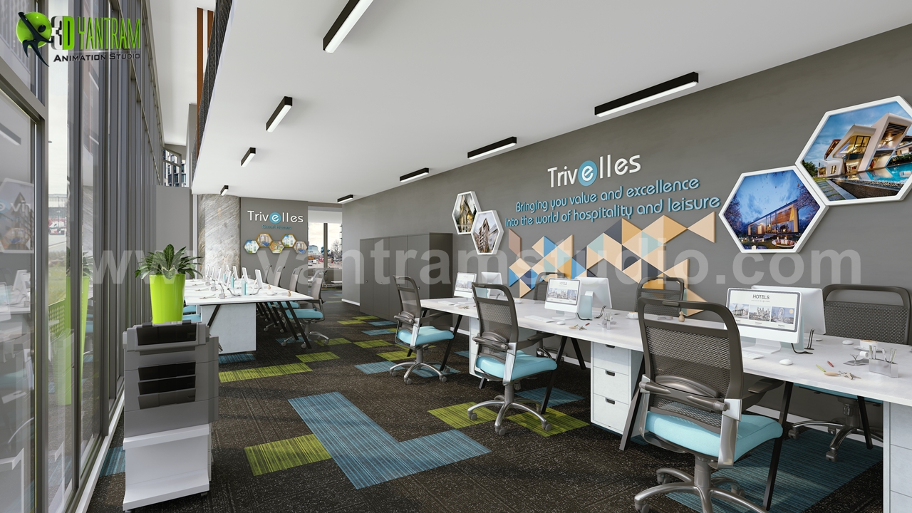 Idea 2646988: Innovative 3D Office Interior Design by Yantram Architectural  Rendering Companies by Interior Design Firms in Dubai, United Arab Emirates