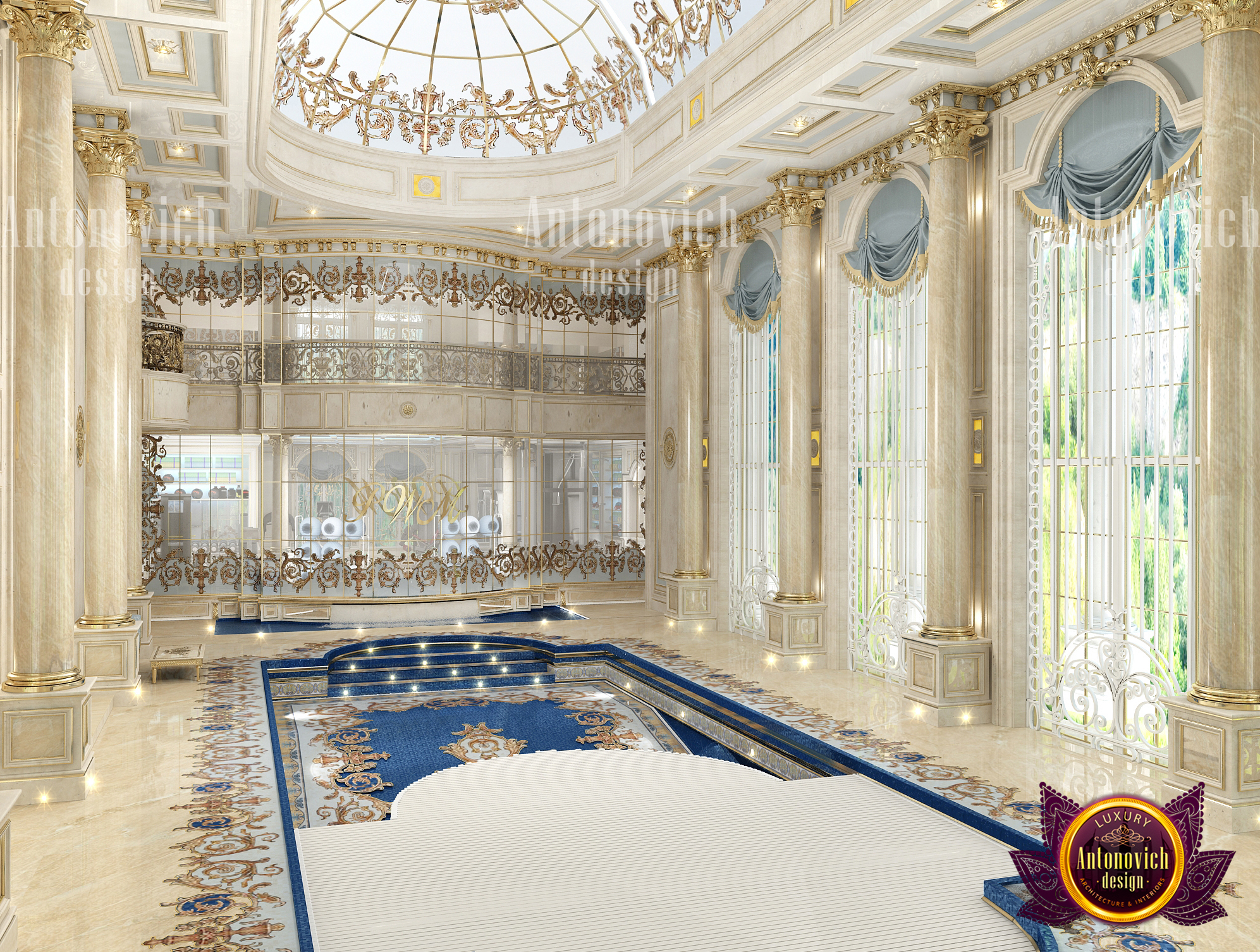 Elagant Pool Interior by LUXURY ANTONOVICH DESIGN - Architizer