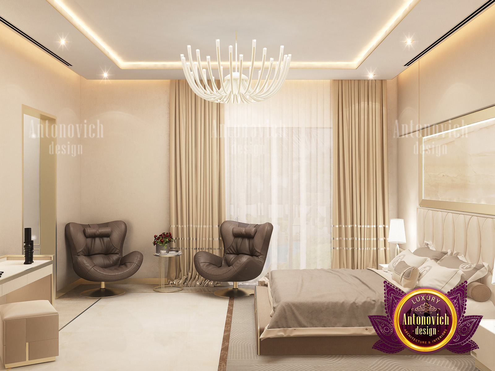 Stylish Sophisticated Bedroom Interior by LUXURY ANTONOVICH DESIGN ...