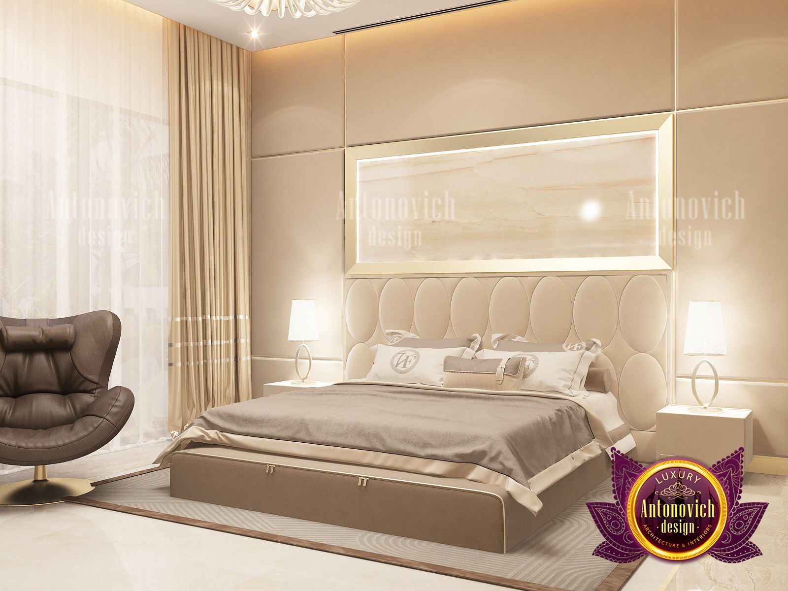 Stylish Sophisticated Bedroom Interior by LUXURY ANTONOVICH DESIGN ...