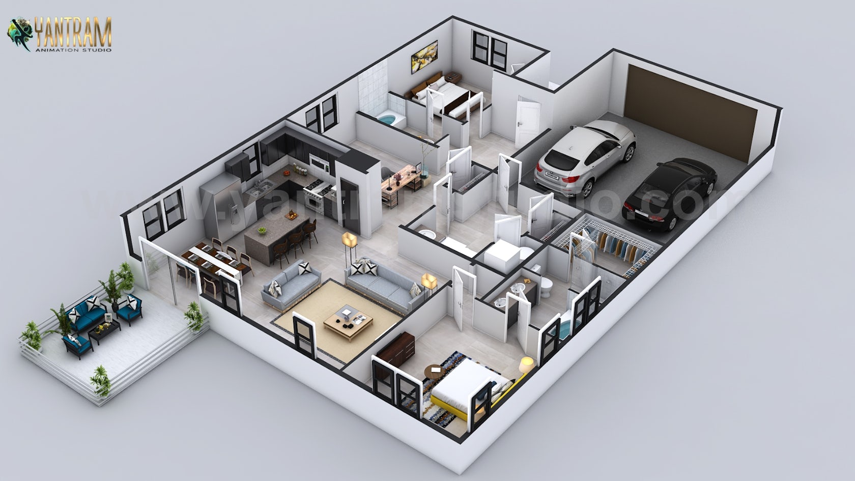 3D Floor Plan for 3D Contemporary Residential Home by Architectural