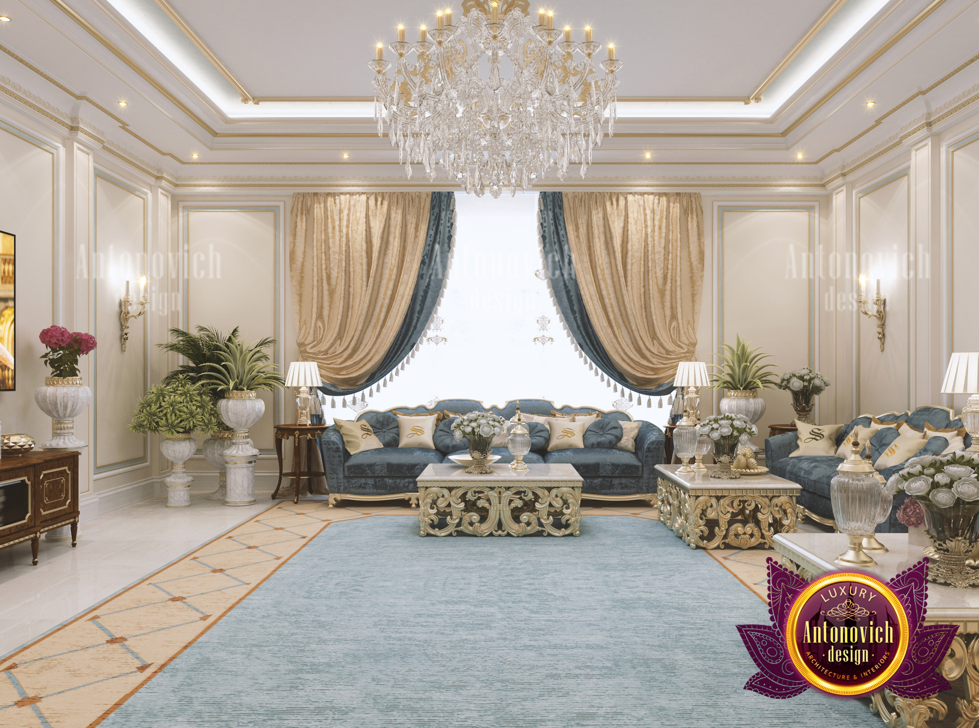 Creatively Superb Living Room Design by LUXURY ANTONOVICH DESIGN ...