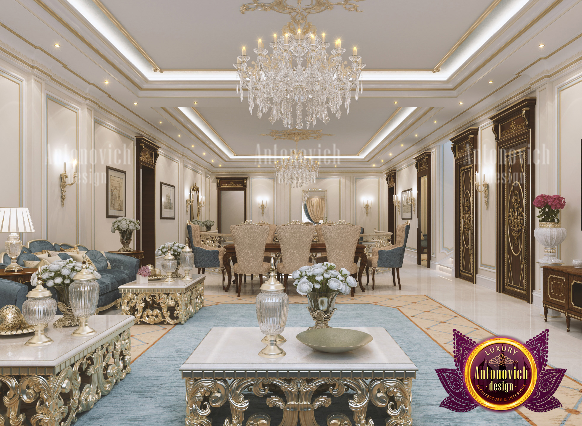 Creatively Superb Living Room Design by LUXURY ANTONOVICH DESIGN ...