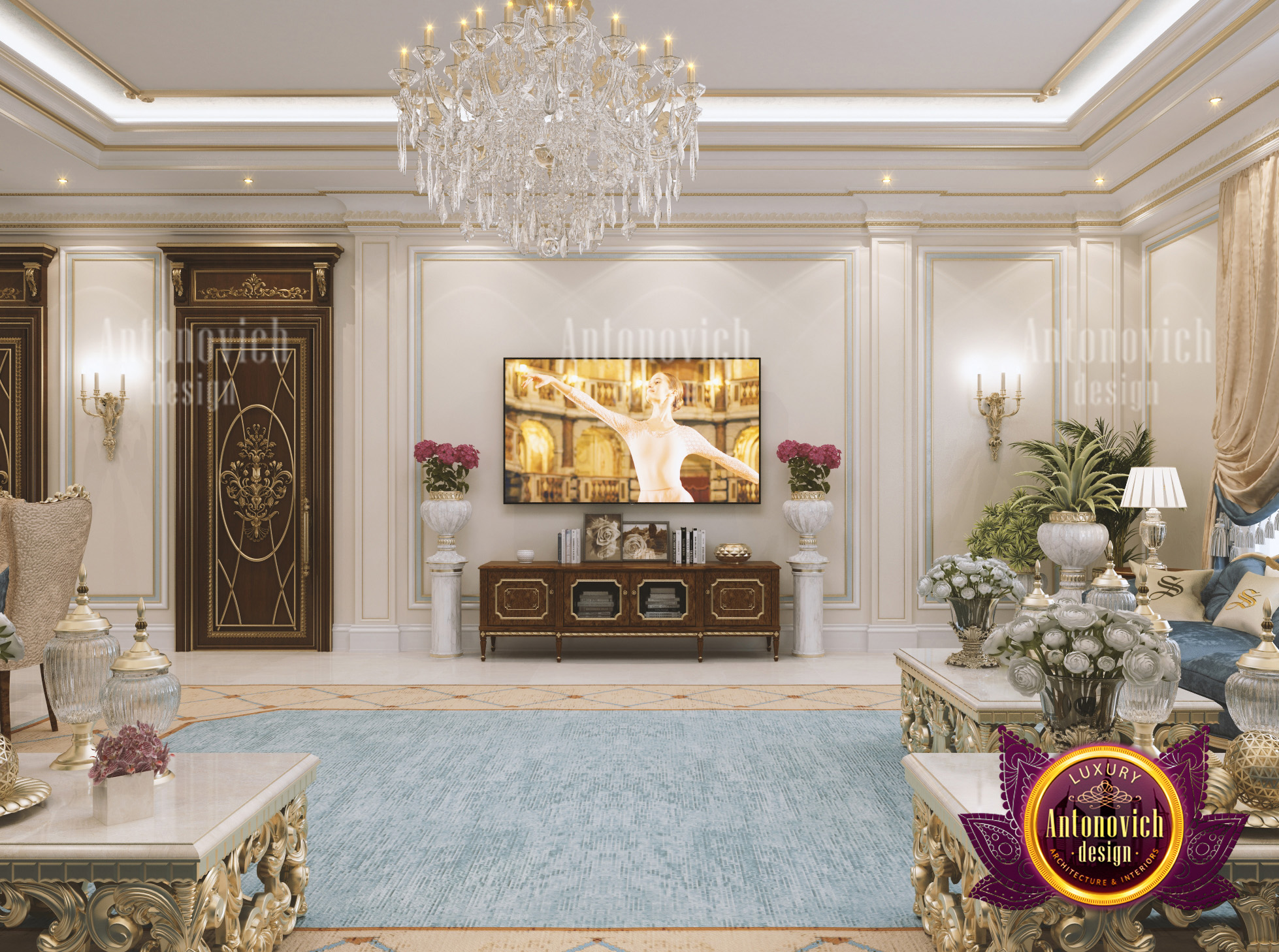 Creatively Superb Living Room Design by LUXURY ANTONOVICH DESIGN ...