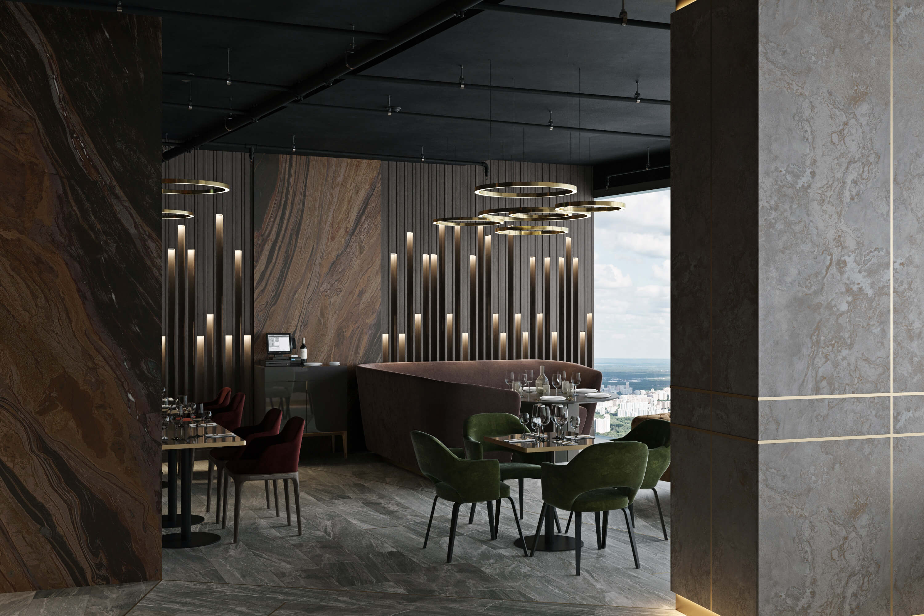 Restaurant Crystal Lounge 360 sq.m. by Geometrium Architizer