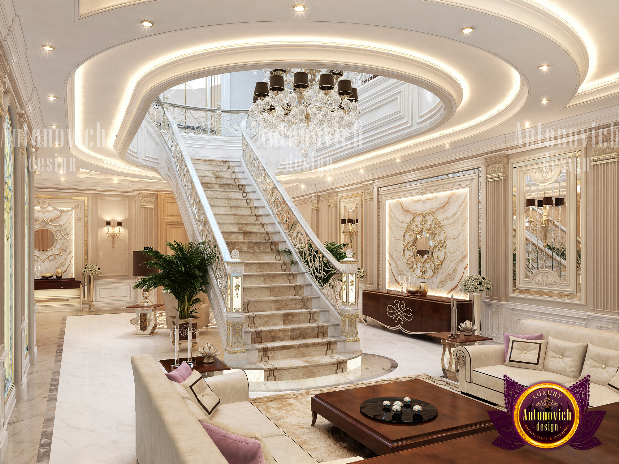 Spacious Luxury Hall Design by LUXURY ANTONOVICH DESIGN - Architizer
