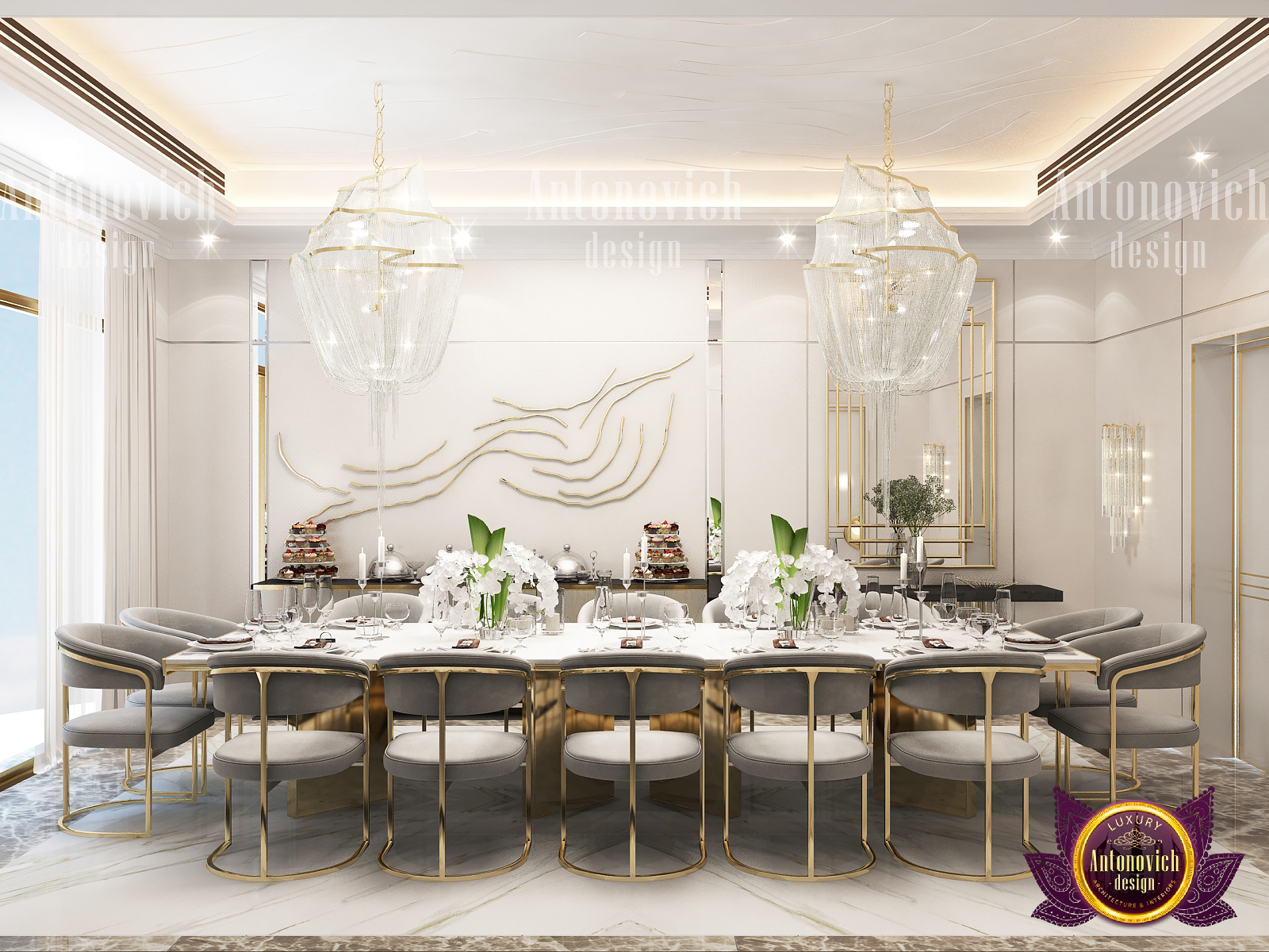 Dining Space with Luxury Interior by LUXURY ANTONOVICH DESIGN - Architizer