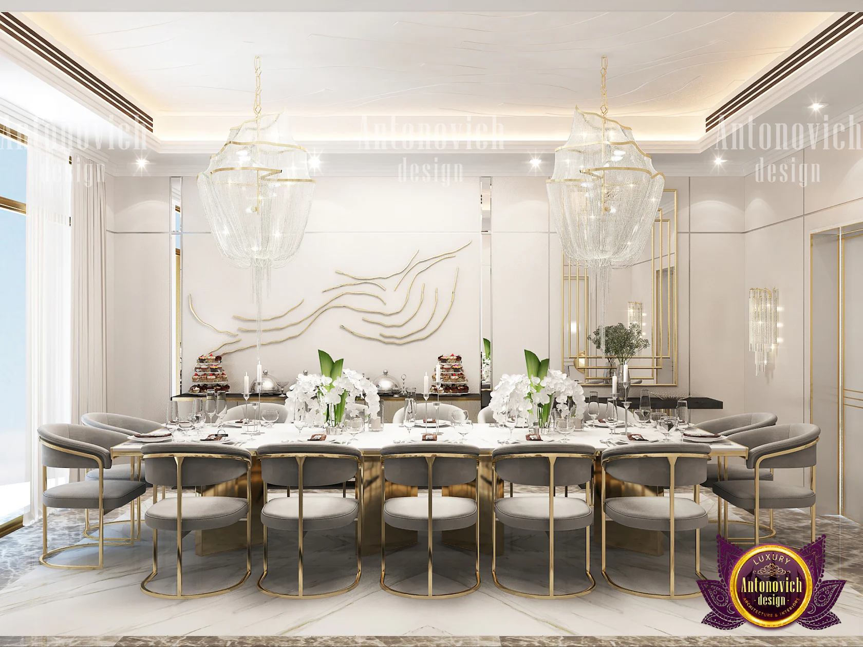 Dining Space with Luxury Interior by LUXURY ANTONOVICH DESIGN - Architizer