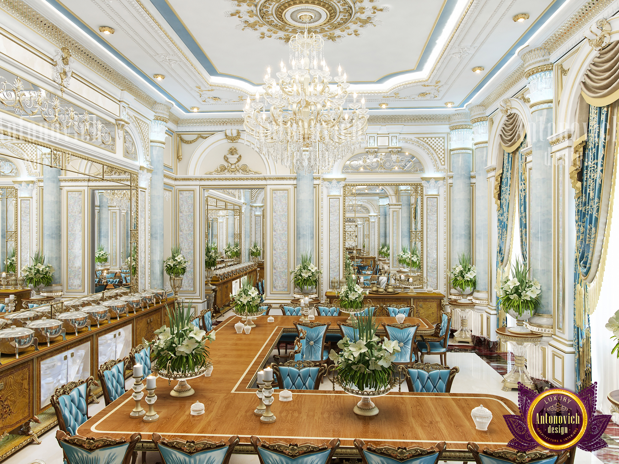 Deluxe Luxury Dining Room by LUXURY ANTONOVICH DESIGN - Architizer