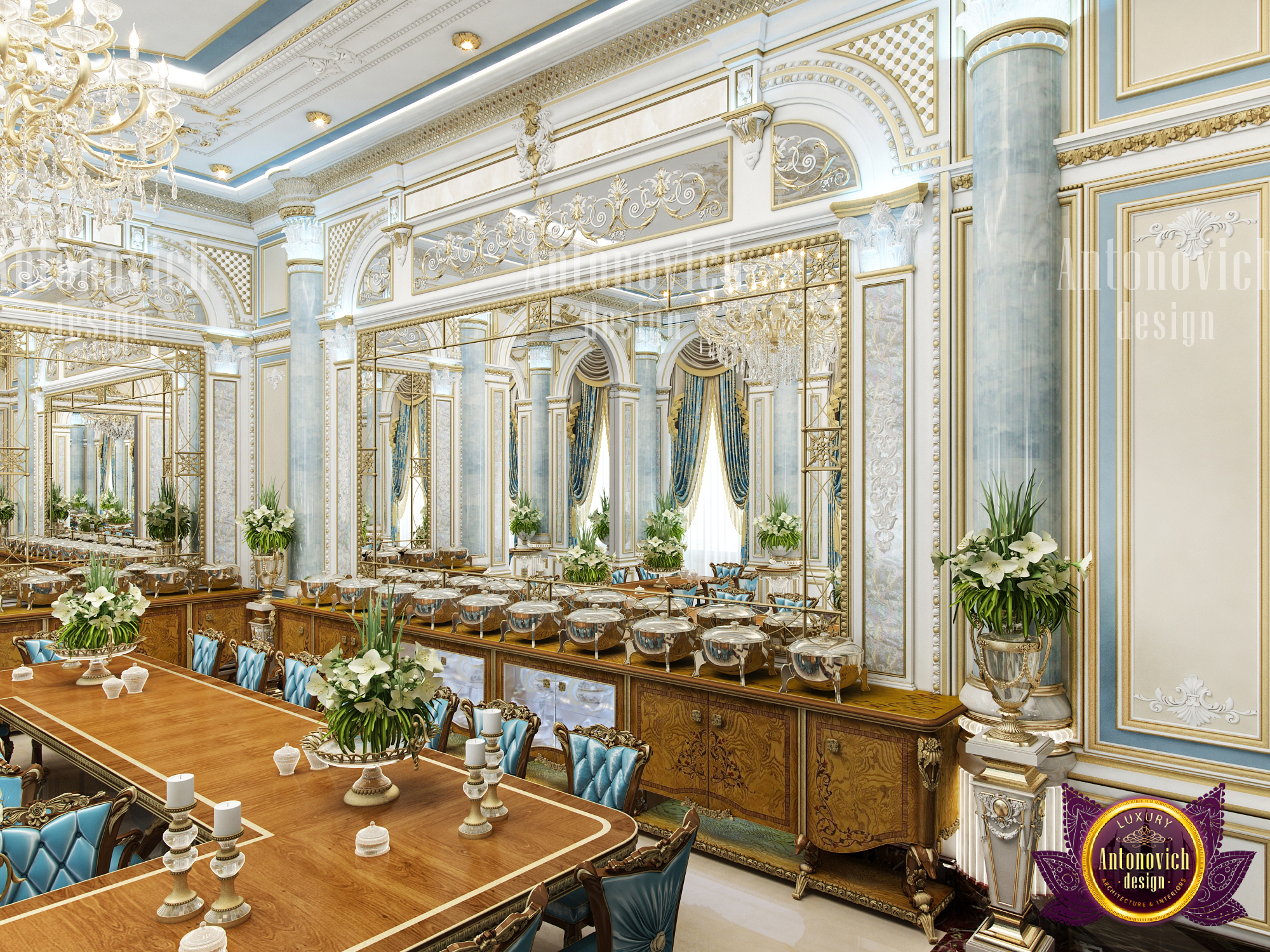Deluxe Luxury Dining Room by LUXURY ANTONOVICH DESIGN - Architizer