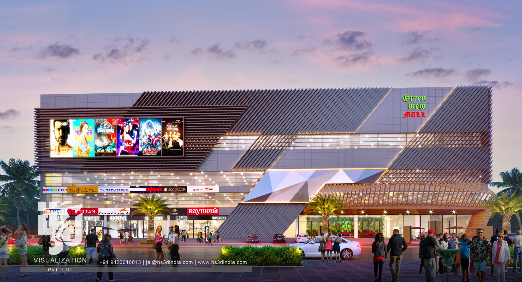 COMMERCIAL EXTERIOR NIGHT RENDERING BY HS 3D INDIA by HS3D ...