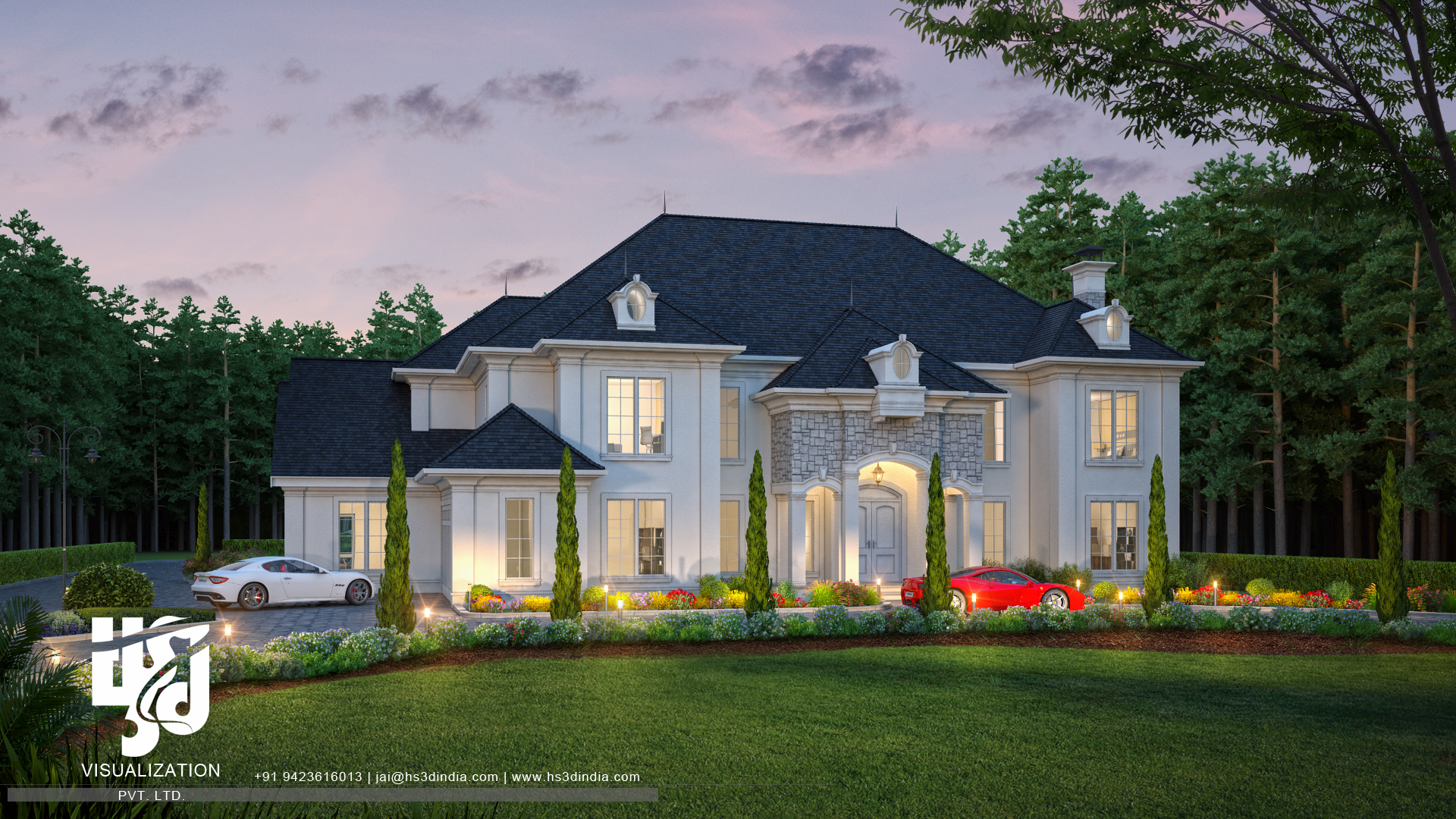 RESIDENTIAL EXTERIOR NIGHT RENDERING BY HS 3D INDIA by HS3D ...