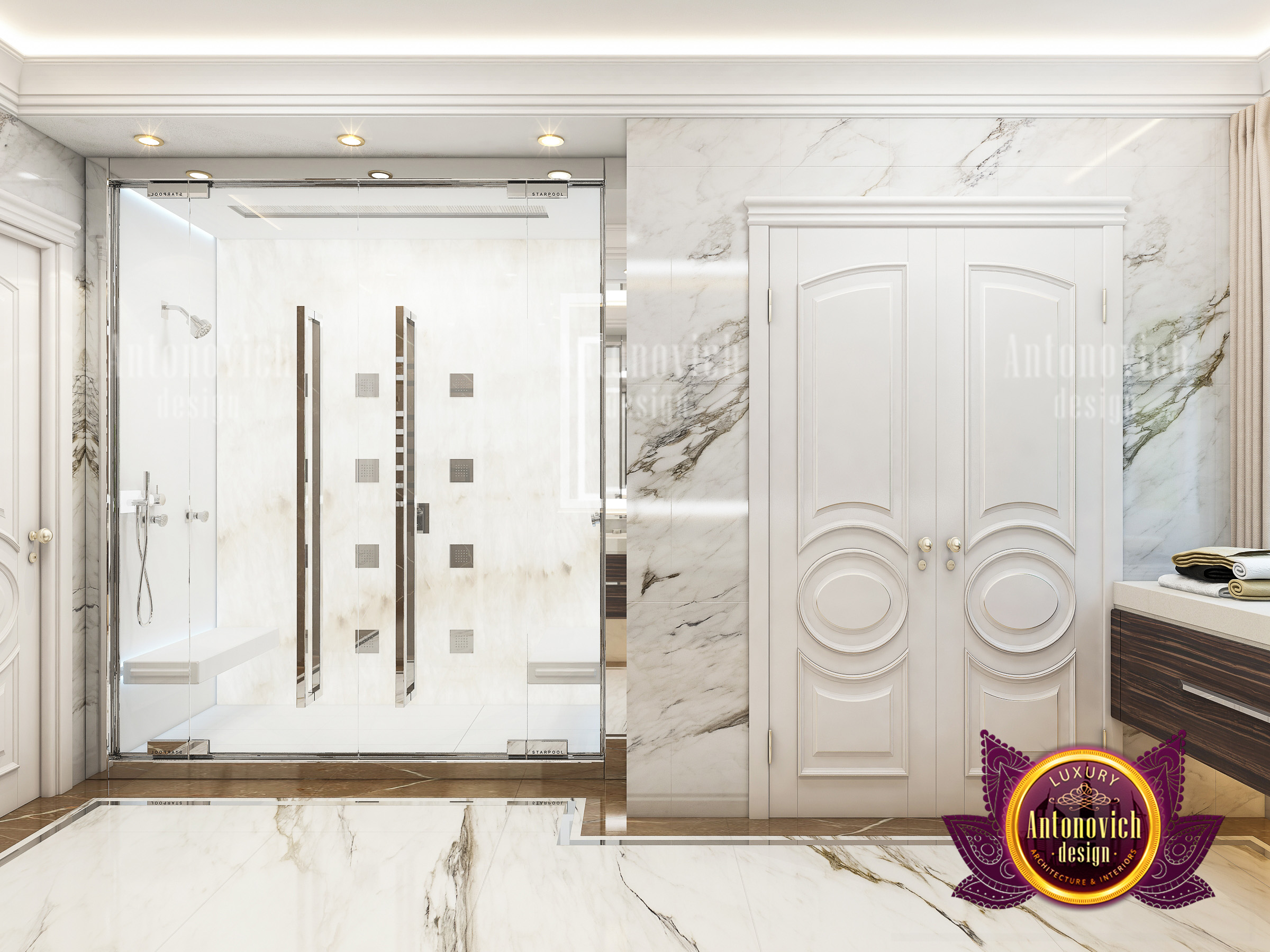 Custom Marble Bathroom Interior by LUXURY ANTONOVICH DESIGN - Architizer