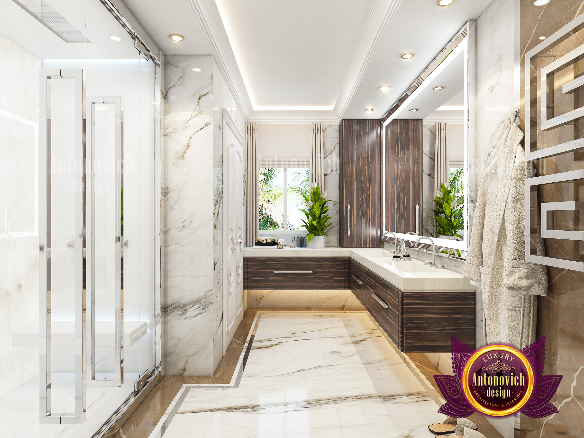 Custom Marble Bathroom Interior by LUXURY ANTONOVICH DESIGN - Architizer