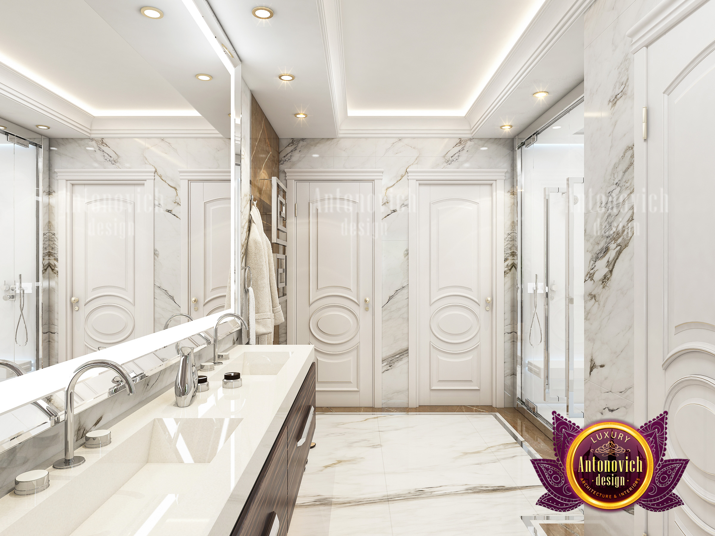 Custom Marble Bathroom Interior by LUXURY ANTONOVICH DESIGN - Architizer