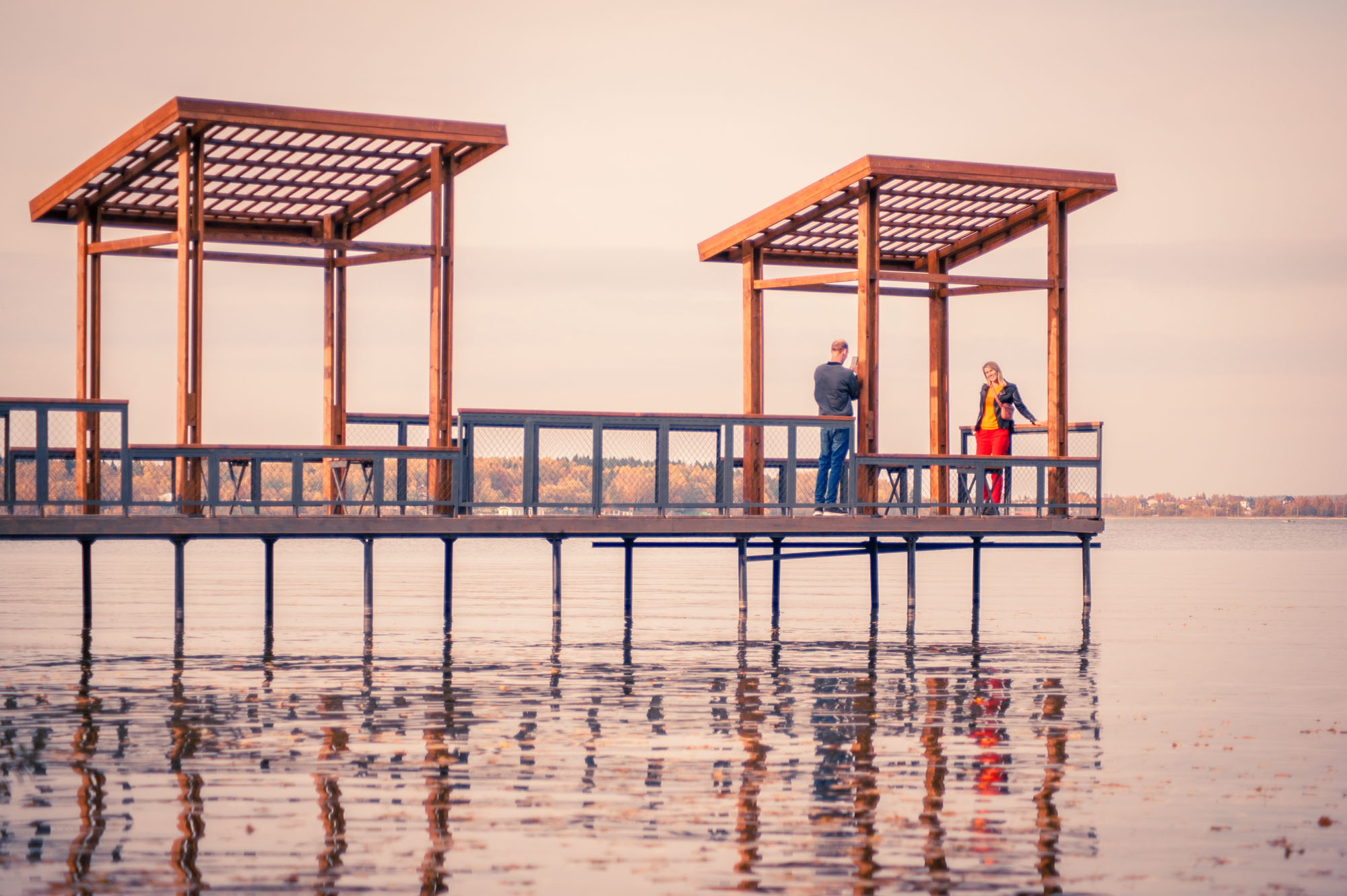 Lake esplanade improvement on Senezh lake, Solnechnogorsk. by Ministry