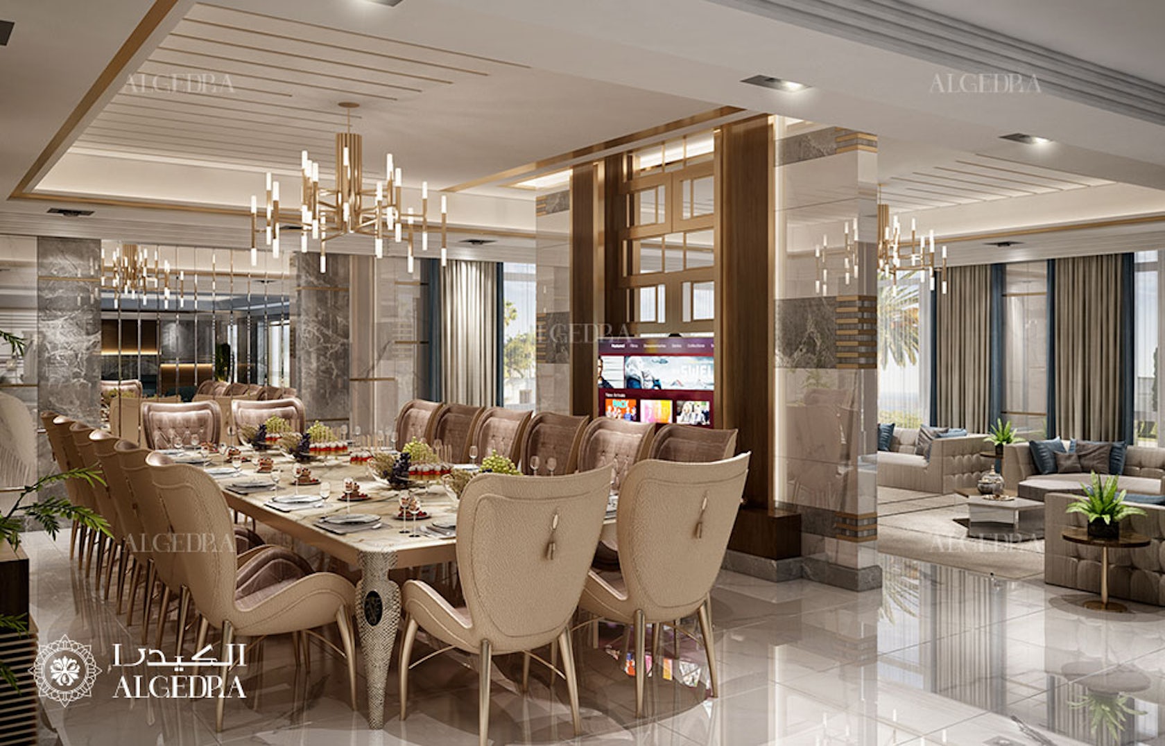 Luxury modern dining room interior design by ALGEDRA design ...