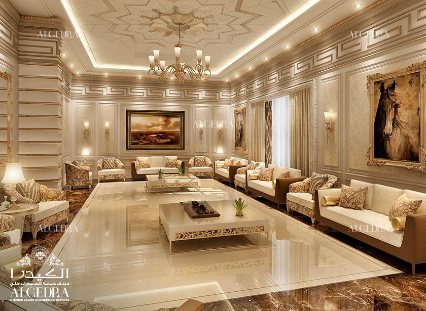 Luxury modern majlis design in Dubai by ALGEDRA design - Architizer
