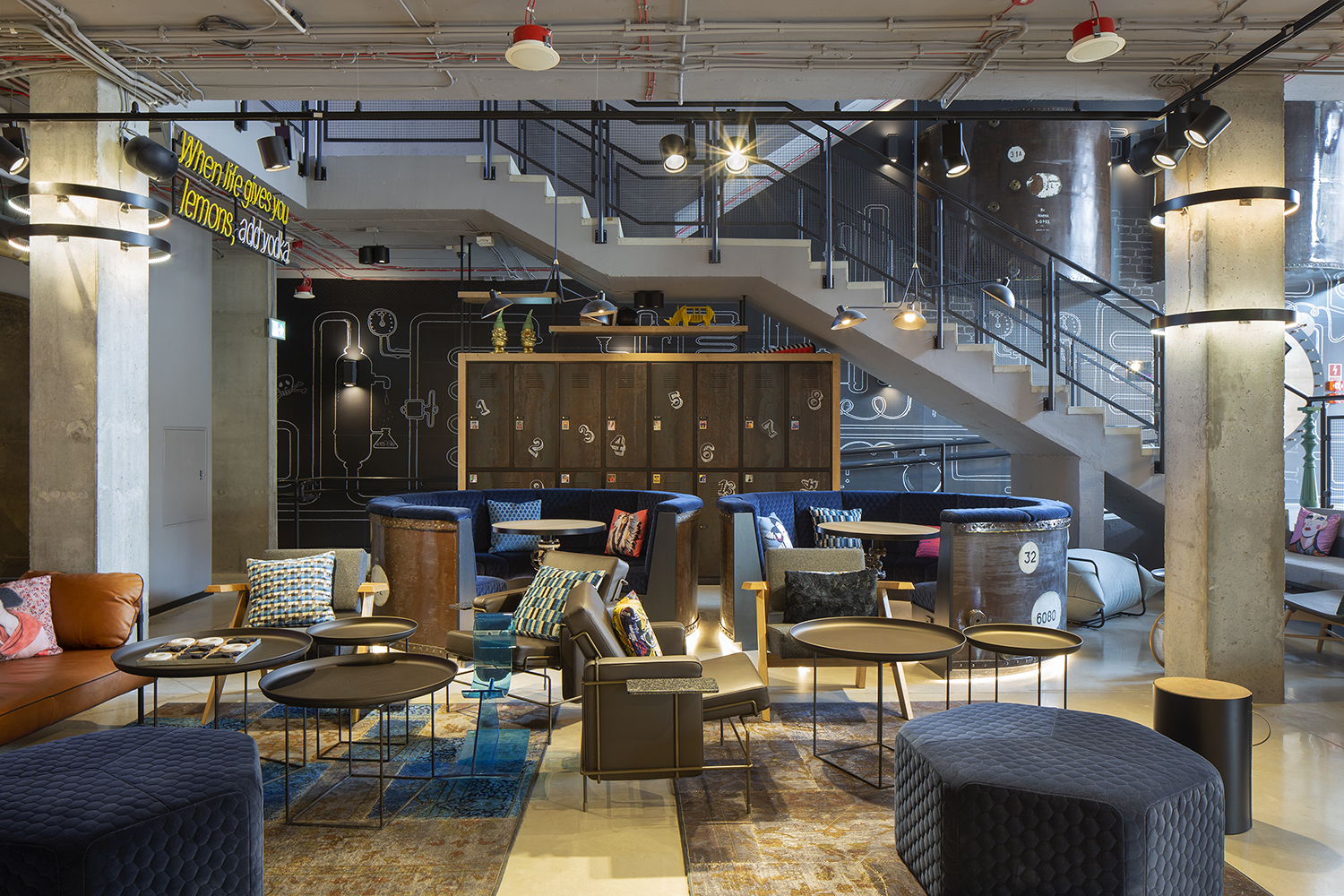 Hotel Moxy Warsaw Praga - INTERIOR DESIGN by Manuttone - Architizer